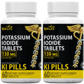 Potassium Iodide Tablets 130 mg (Pack of 2) - (120 Tablets) 10 Year Shelf-Life EXP 2034 to 2035 - Ki Pills - Yoduro de potasio - Nutri Supplements