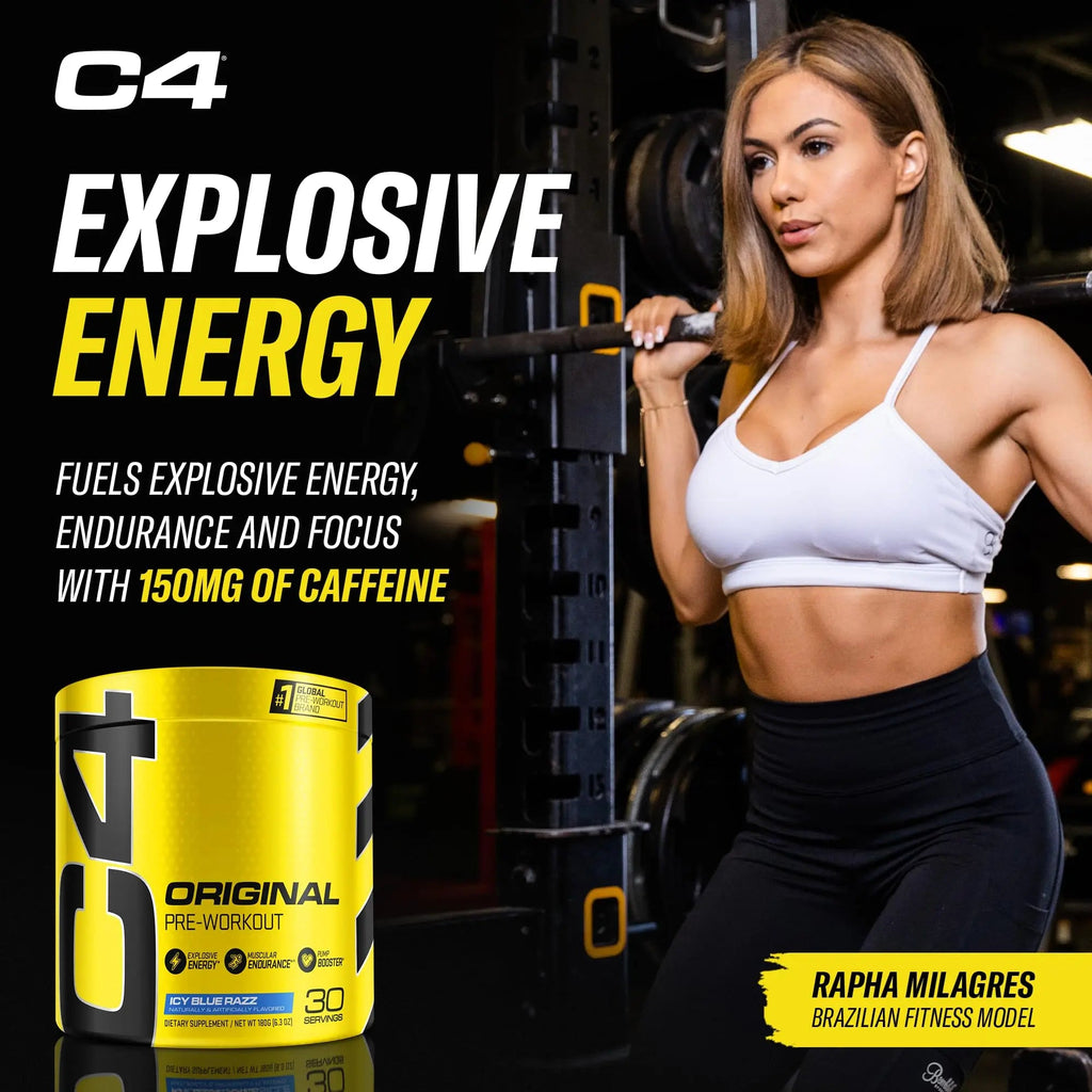 Cellucor Pre Workout & Creatine Bundle, C4 Original Pre Workout Powder, Icy Blue Razz Cellucor Au supplements