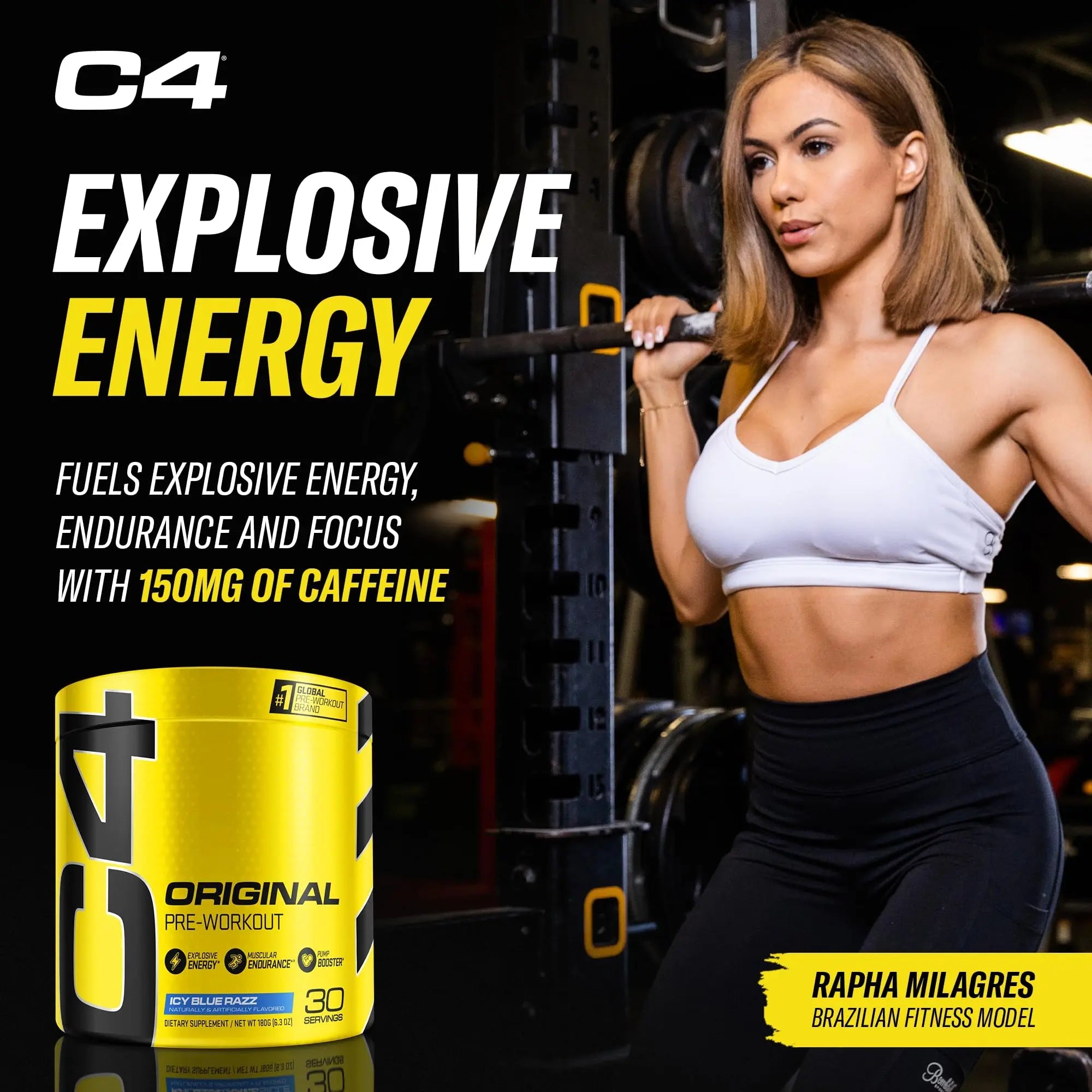 Cellucor Pre Workout & Creatine Bundle, C4 Original Pre Workout Powder, Icy Blue Razz Cellucor Au supplements