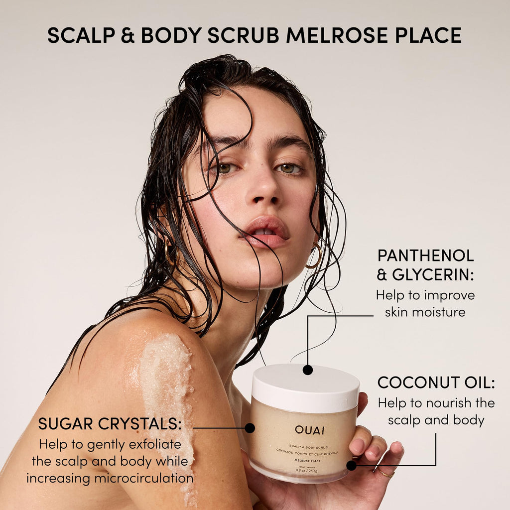 OUAI Hair Care Set - Clarifying Shampoo & Exfoliating Scalp Scrub - Deep Cleansing & Balancing - Hair Care Kit with Detox Shampoo & Travel Size Sugar Scrub for Scalp (2 Count) OUAI Au supplements