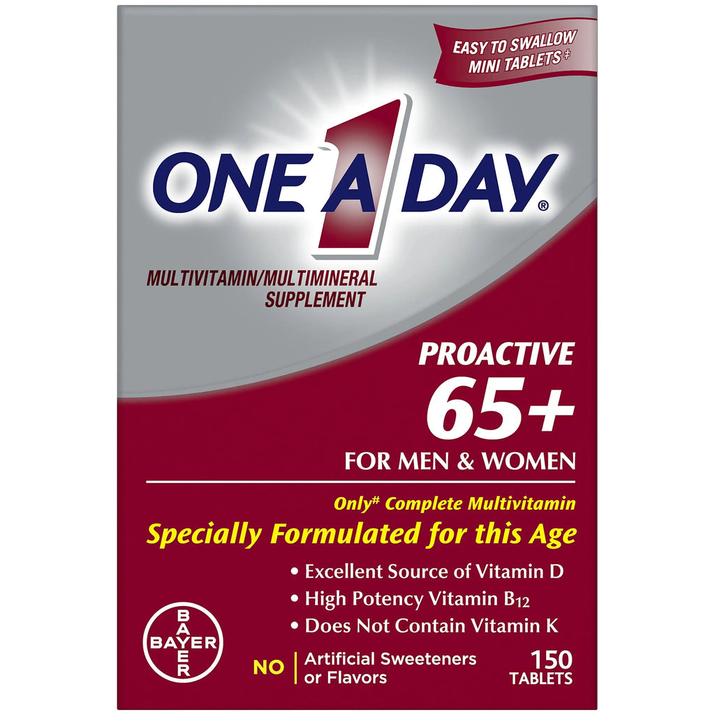 One A Day Proactive 65+, Mens & Womens Multivitamin, Supplement with Vitamin A, C, D, and Zinc to Support Bone Health & Cell Health, Calcium ONE A DAY Au supplements