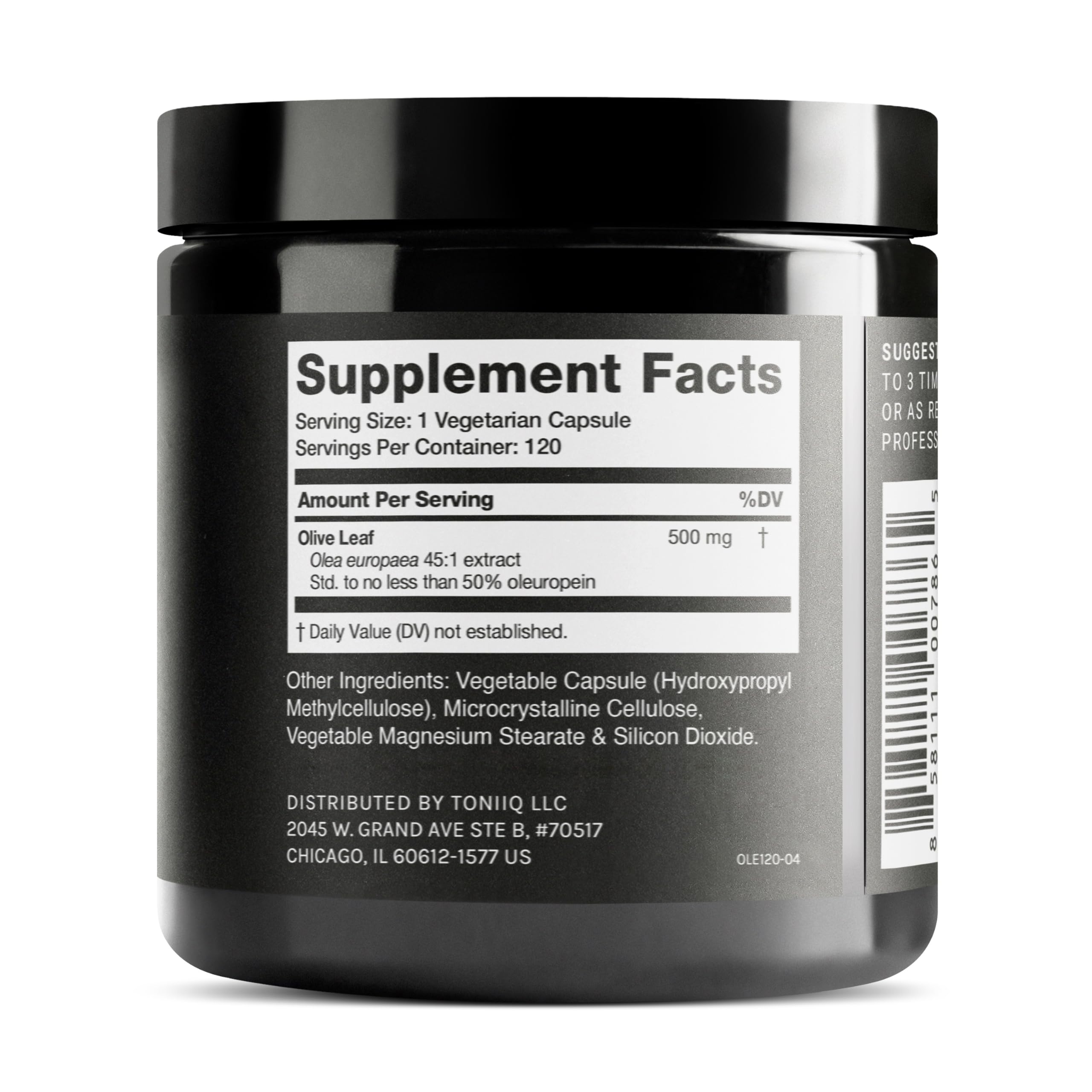 Toniiq Olive Leaf Extract - Ultra High Potency 45:1 Extract with 50% Oleuropein - Highly Concentrated - Third-Party Lab Tested - 120 Capsules Toniiq Au supplements