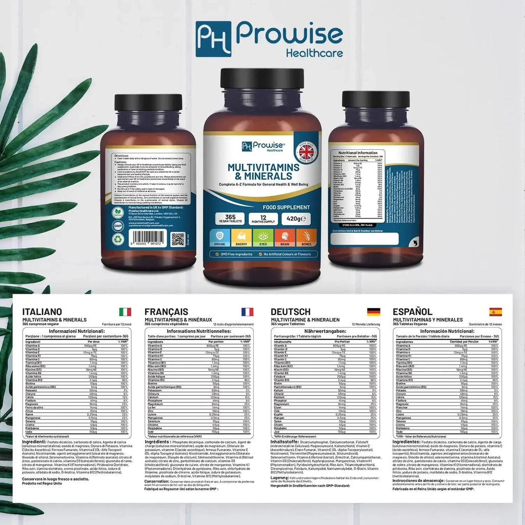 A-Z Multivitamins & Minerals I 365 Vegan Tablets (1 Year Supply) I 26 Essential Active Vitamins, Minerals & Micronutrients PH PROWISE Healthcare Au supplements