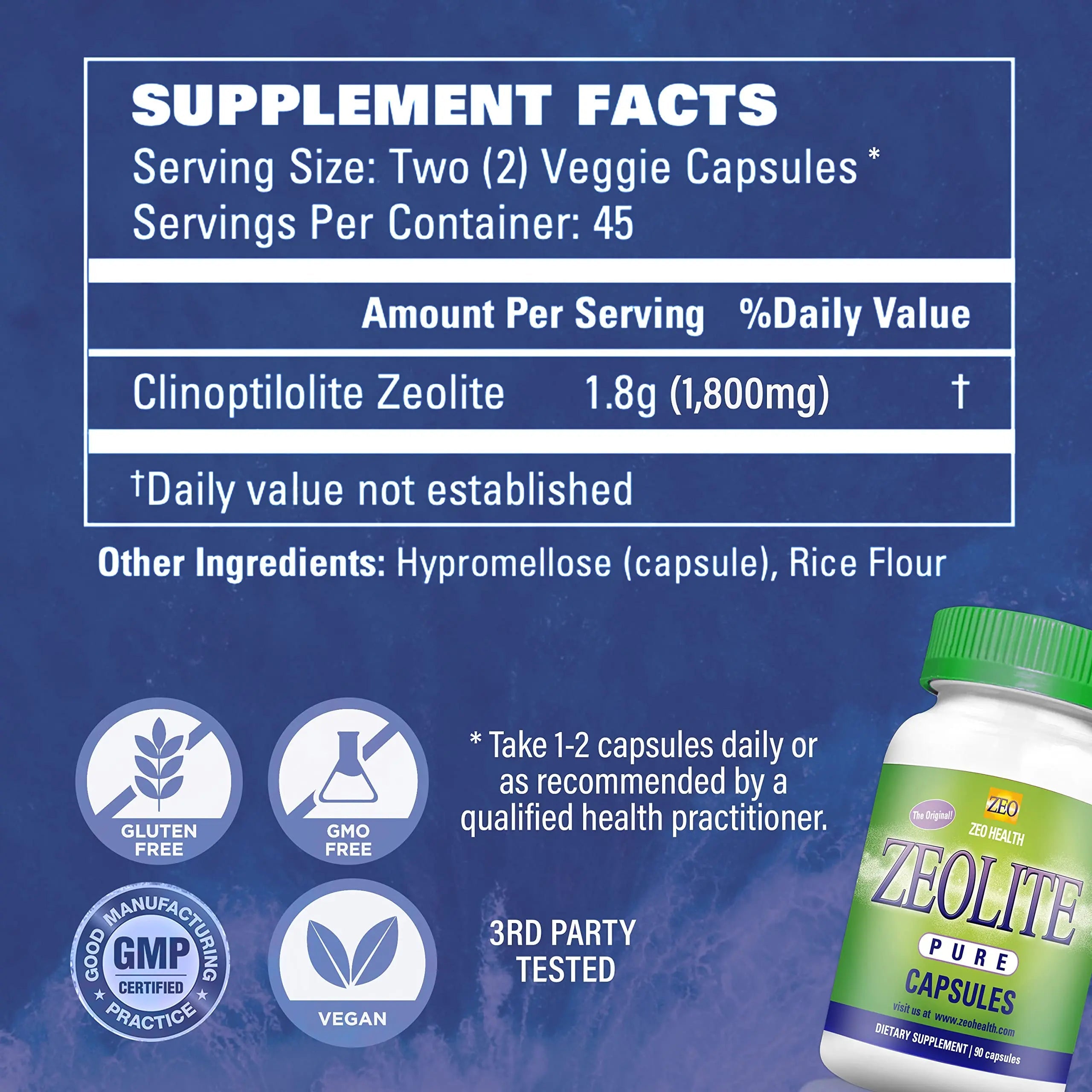 Zeolite Pure Capsules | Zeolite Detox, Extra Strength | Pure, Full Body Cleanse for Women Zeo Health Au supplements