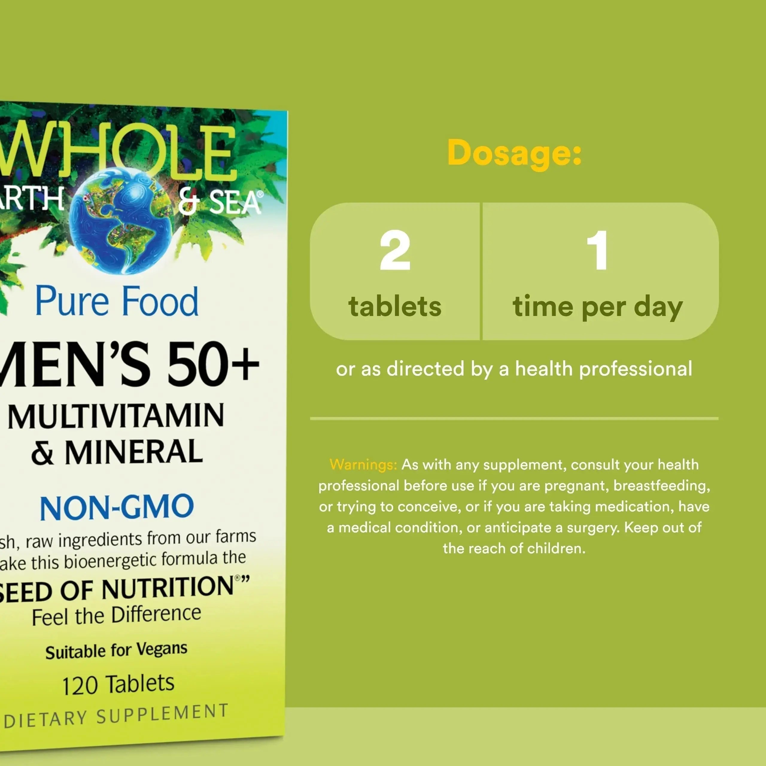 Natural Factors Whole Earth & Sea Men's 50+ Multivitamin & Mineral - Daily Nutritional Support Multivitamin Natural Factors Au supplements