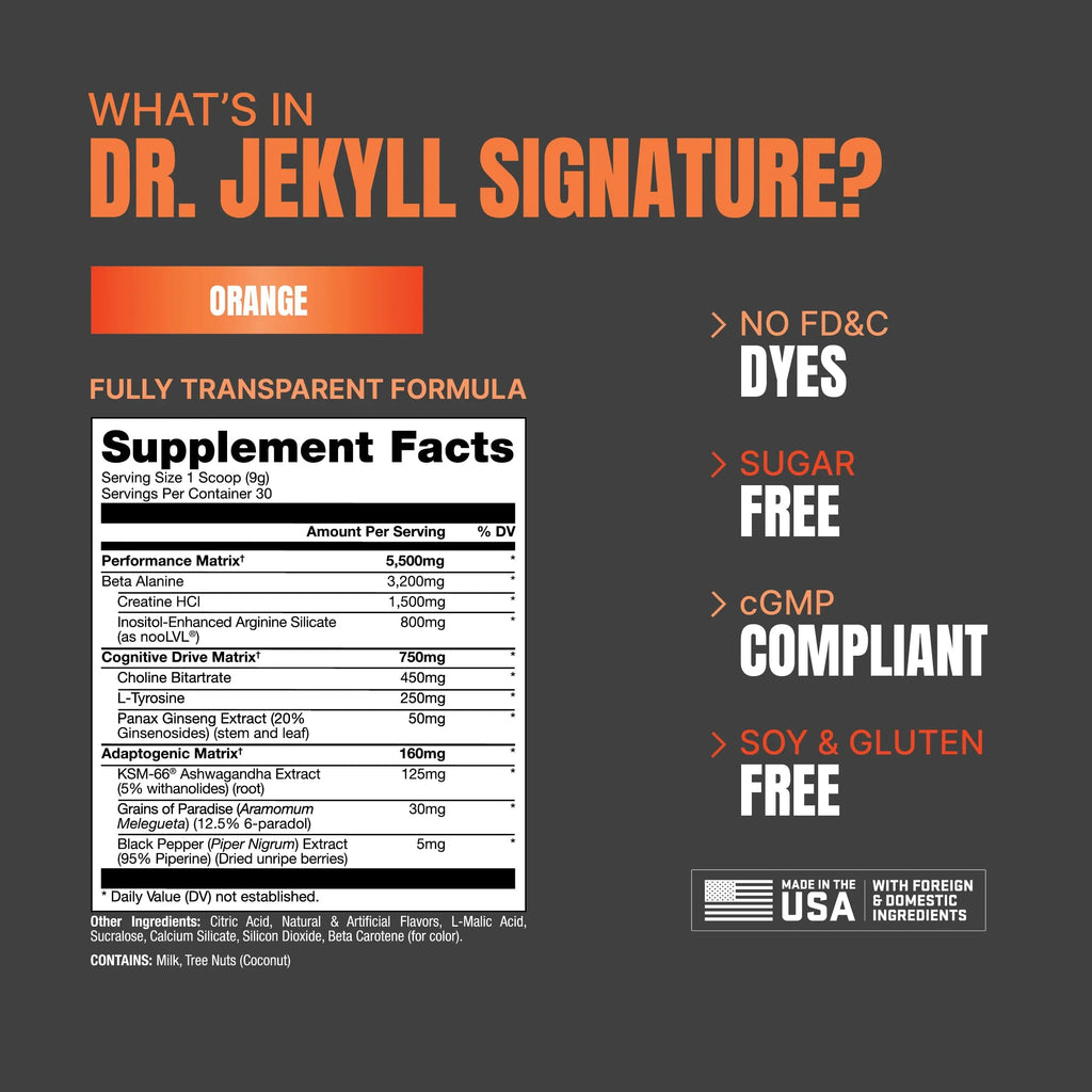 PROSUPPS Dr. Jekyll Signature Pre-Workout Powder, Stimulant & Caffeine Free, Intense PROSUPPS Au supplements