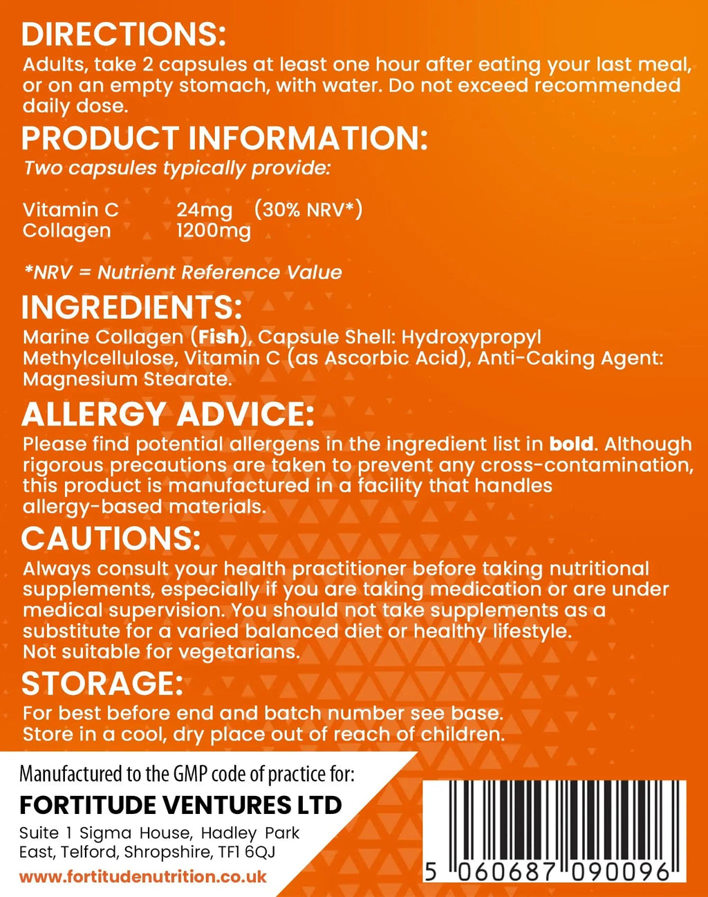 Marine Collagen Capsules | Hydrolyzed Marine Collagen with Vitamin C | High Strength Collagen Fortitude Nutrition Au supplements