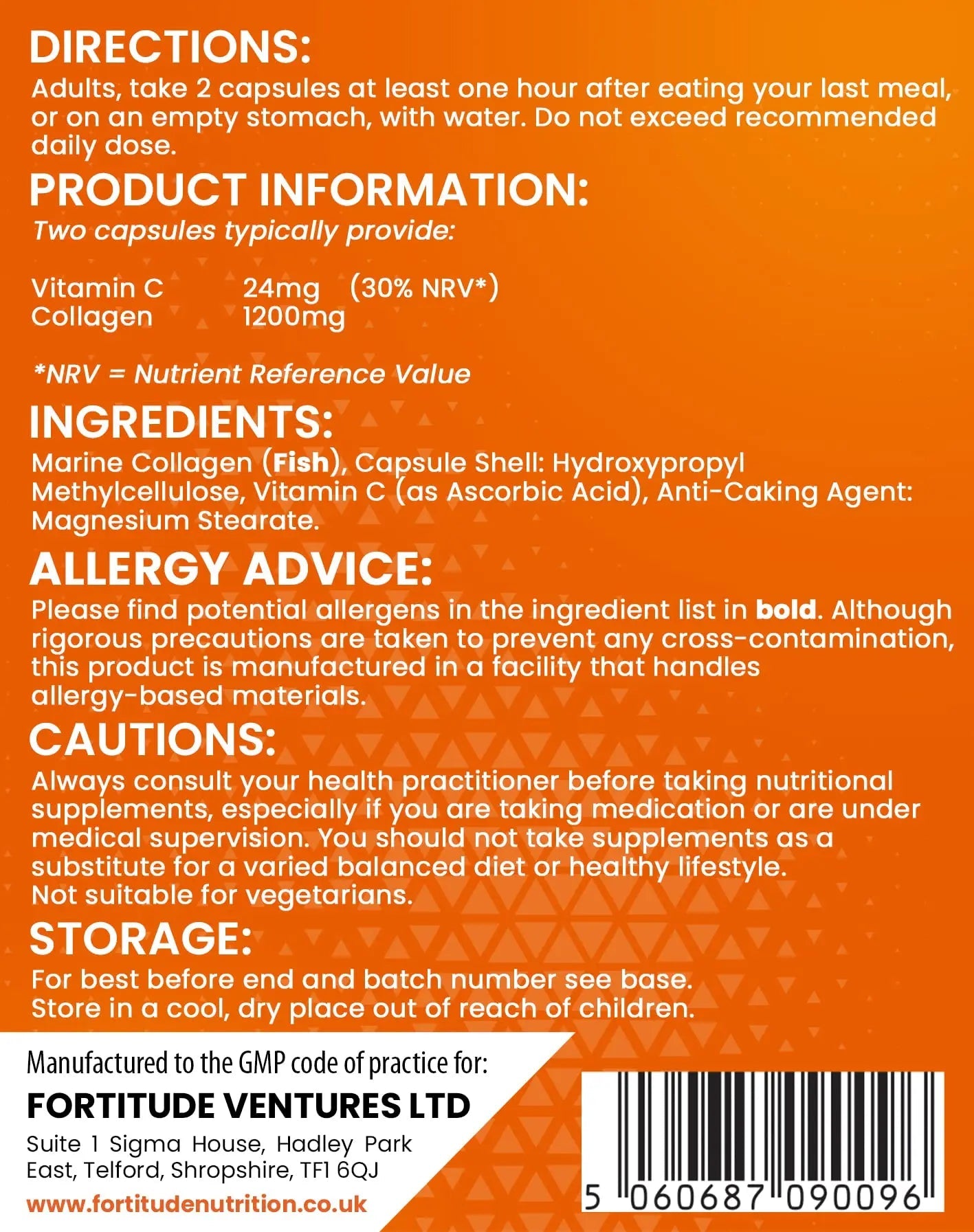 Marine Collagen Capsules | Hydrolyzed Marine Collagen with Vitamin C | High Strength Collagen Fortitude Nutrition Au supplements