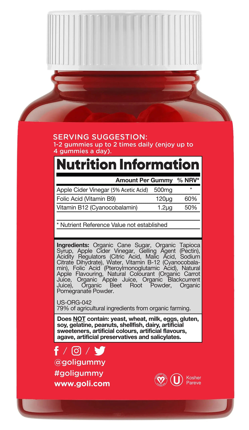 Goli Nutrition Goli nutrition World's First Apple Cider Vinegar Gummies 60 Count, 60 Count Goli Au supplements