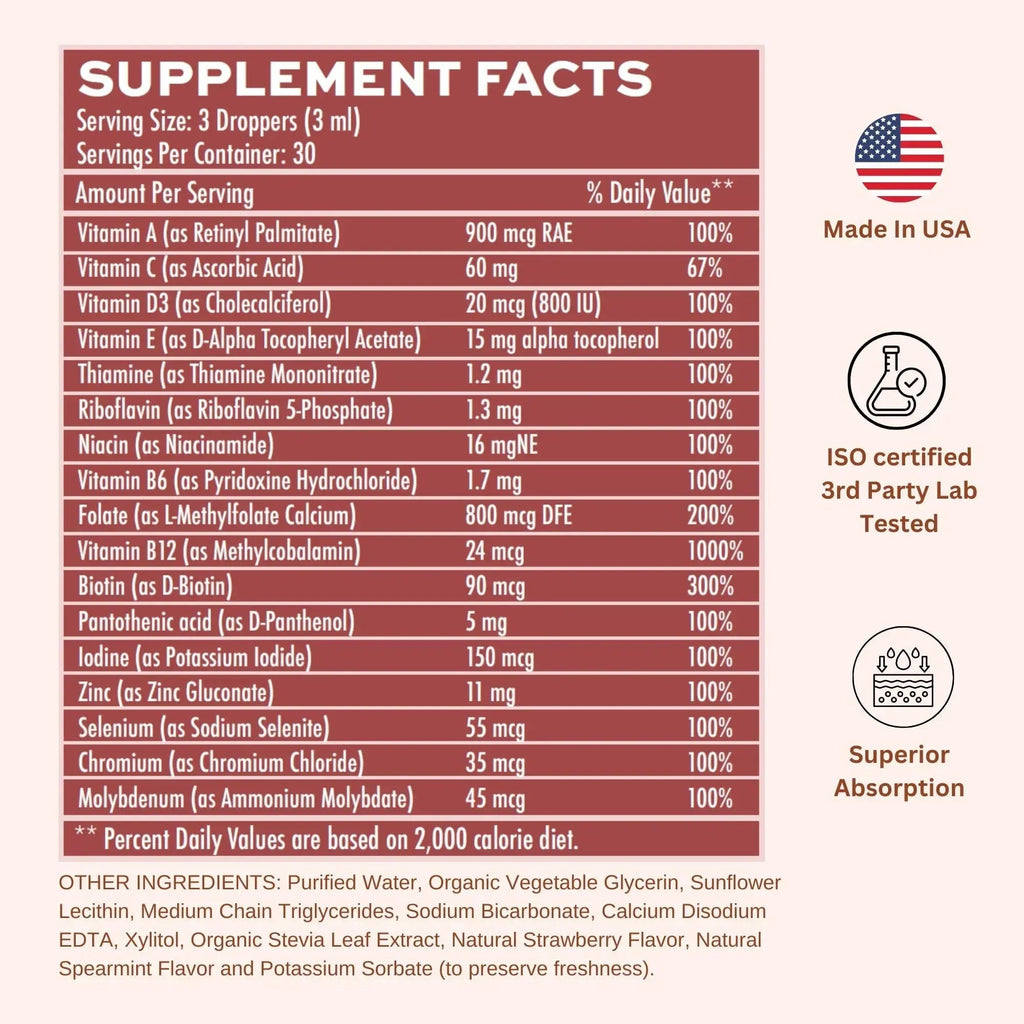 Vitaminally Liposomal Men's 50+ Liquid Multivitamin Drops | Non-GMO | Sugar Free | Gluten Free | 30 Day Supply | 3 FL Oz | Vitaminally Au supplements