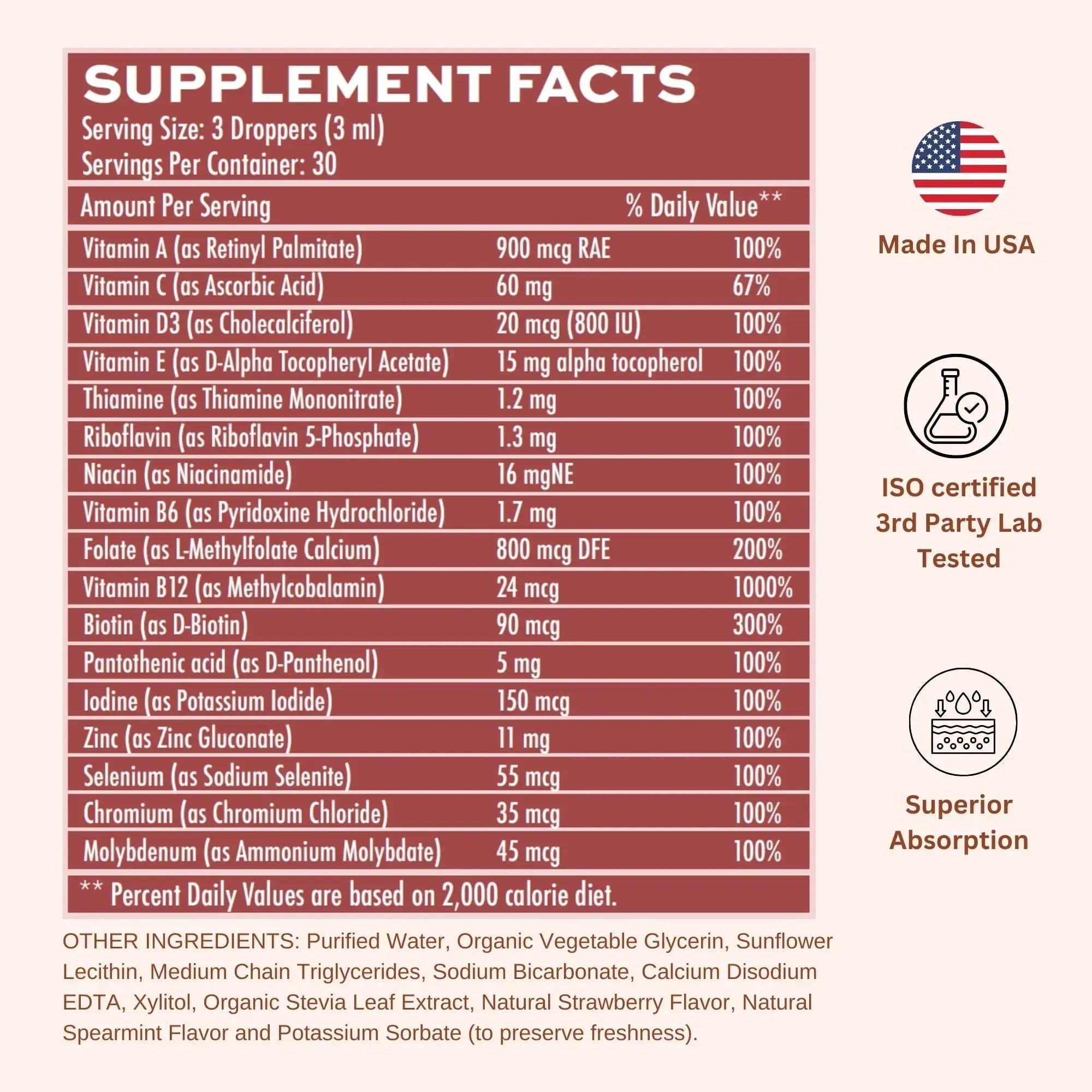 Vitaminally Liposomal Men's 50+ Liquid Multivitamin Drops | Non-GMO | Sugar Free | Gluten Free | 30 Day Supply | 3 FL Oz | Vitaminally Au supplements
