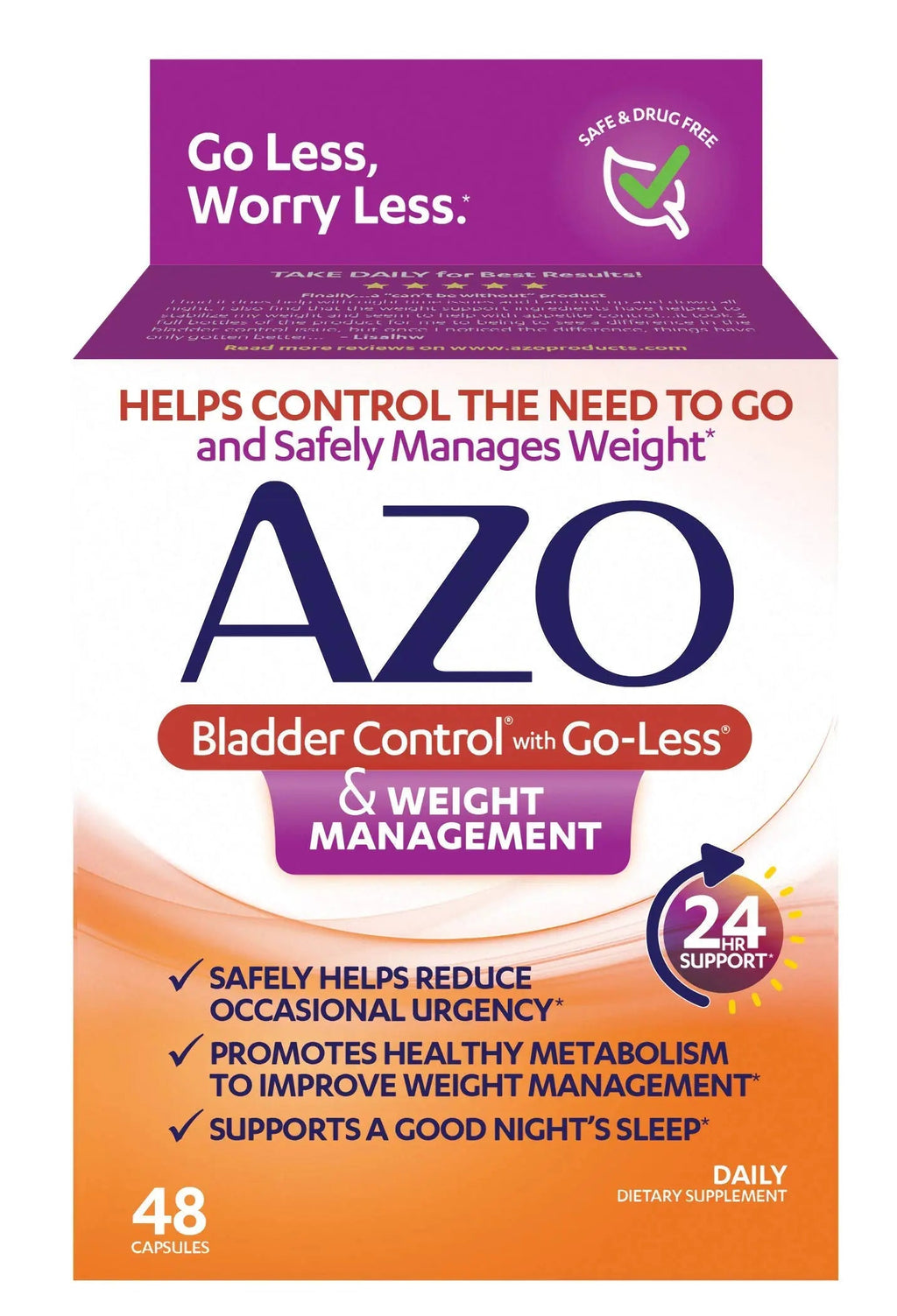 AZO Bladder Control with Go-Less® & Weight Management Dietary Supplement & Yeast Plus Dual Relief AZO Au supplements