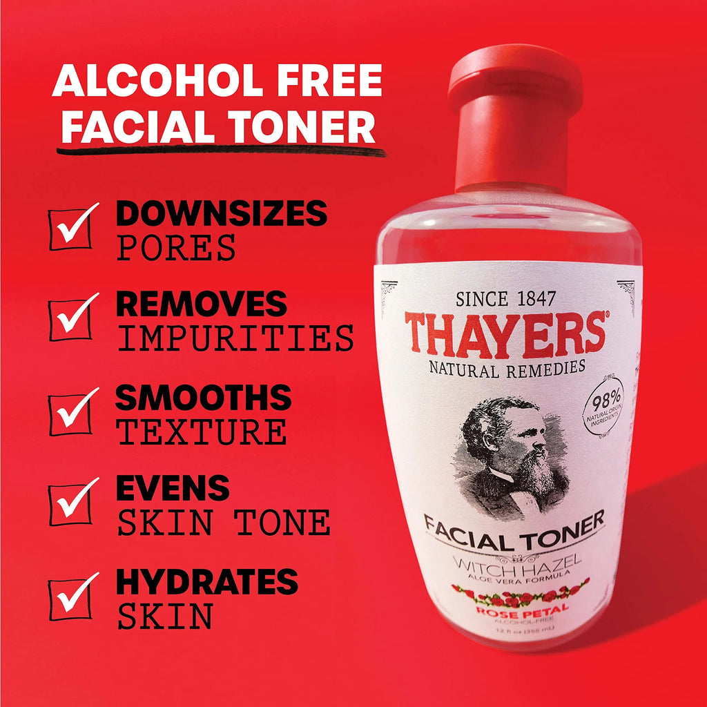 Thayers Alcohol-Free, Hydrating Rose Petal Witch Hazel Facial Toner 12 oz + 3oz THAYERS Au supplements