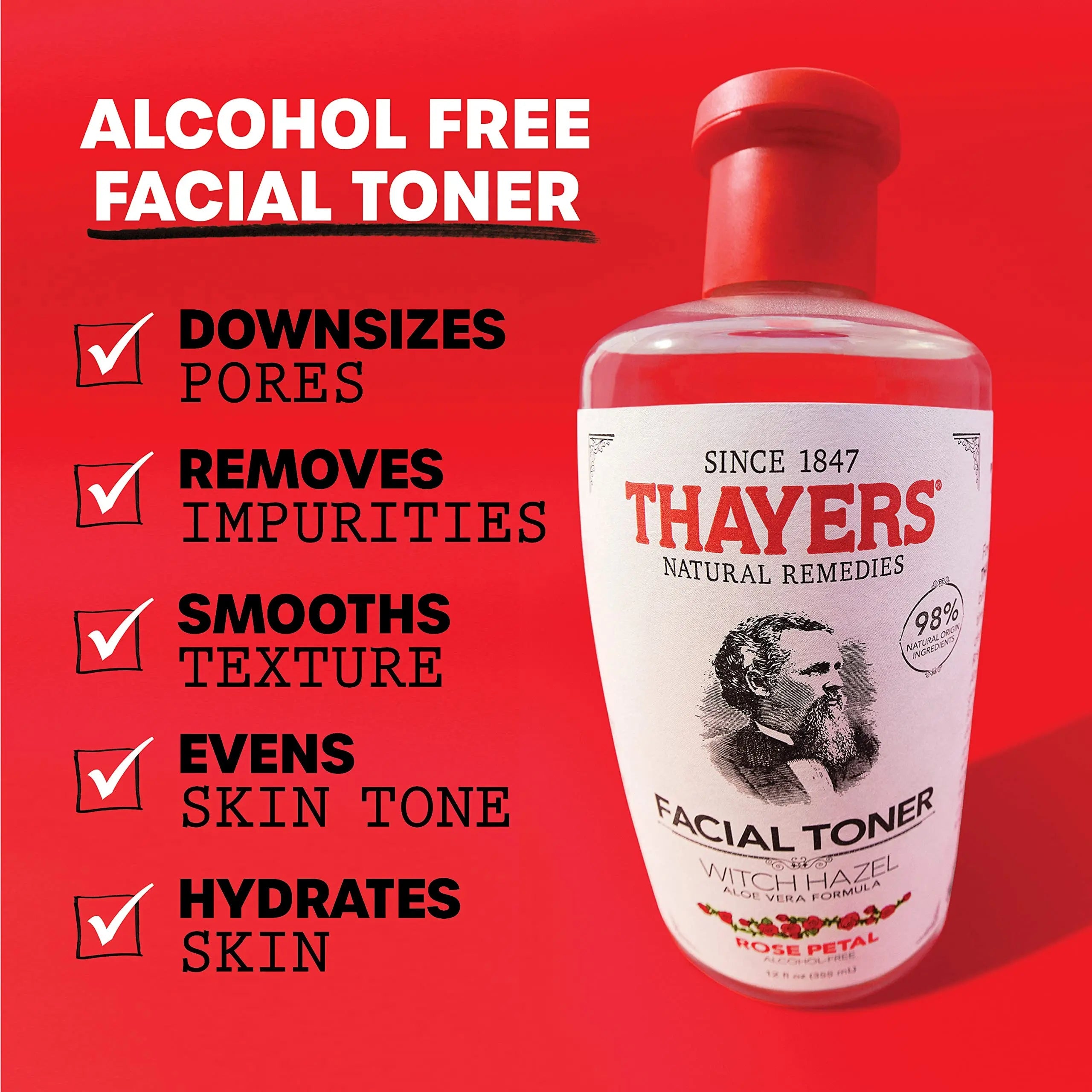 Thayers Alcohol-Free, Hydrating Rose Petal Witch Hazel Facial Toner 12 oz + 3oz THAYERS Au supplements