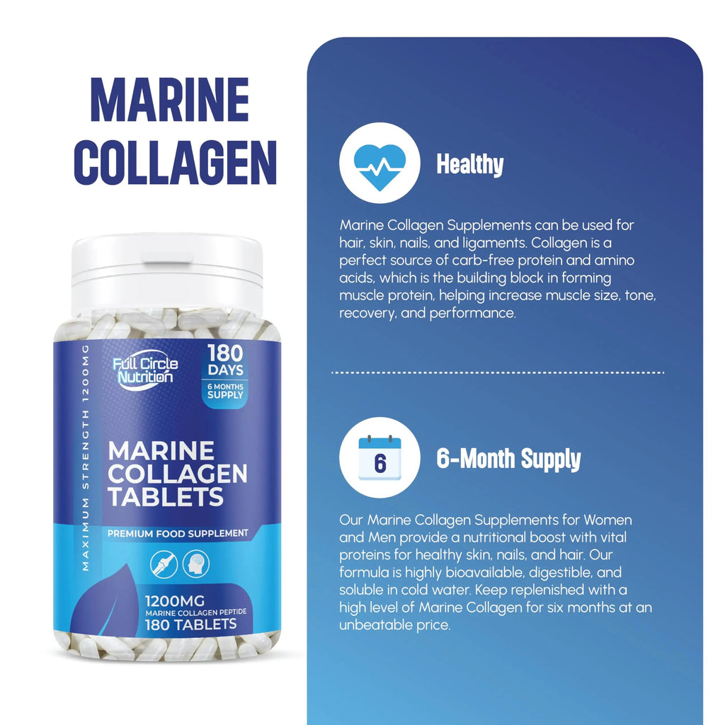 Marine Collagen Tablets 1200MG - 2400MG - 180 Days Supply Generic Au supplements