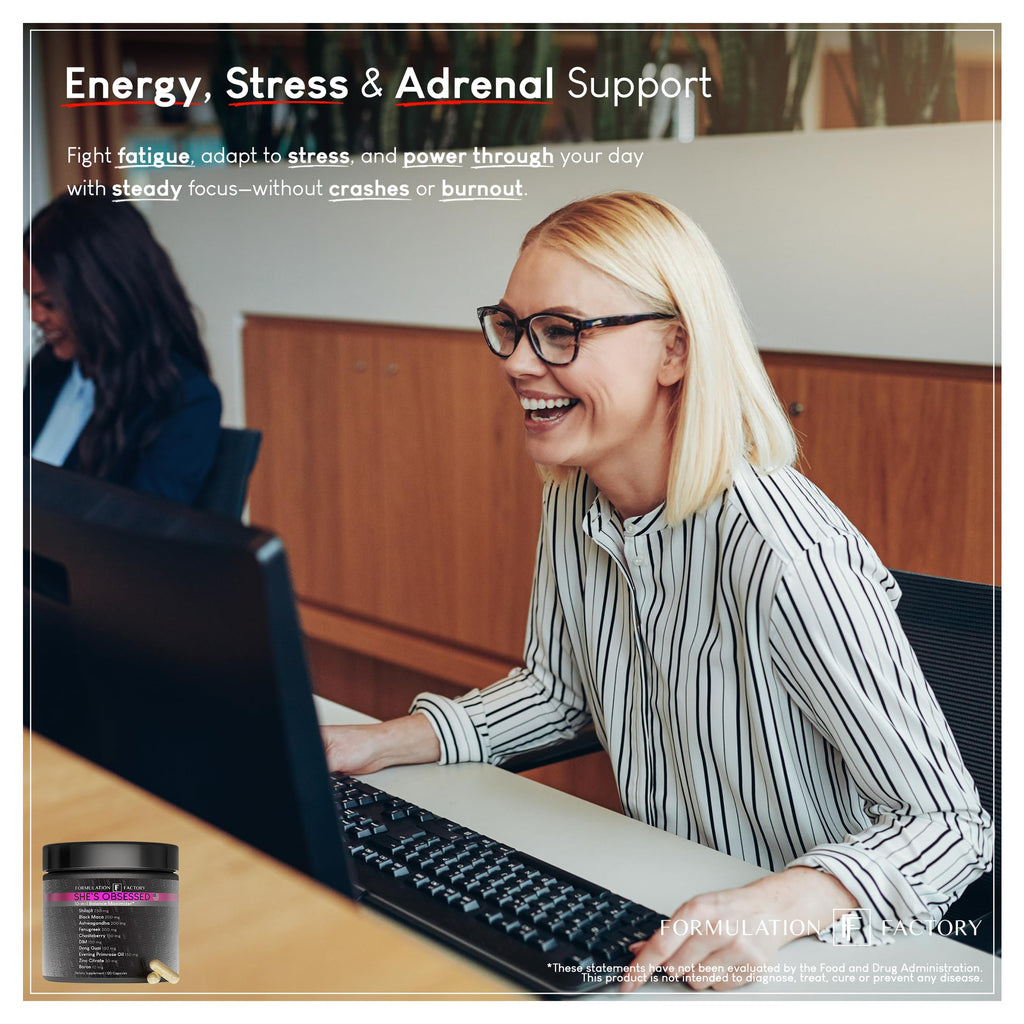 Formulation Factory She's Obsessed: 10-in-1 Hormone Balance Maximizer with Shilajit, Maca, Ashwagandha, DIM, Dong Quai, Zinc & More for Vitality & Balance – 120 Capsules 2 Months Formulation Factory Au supplements