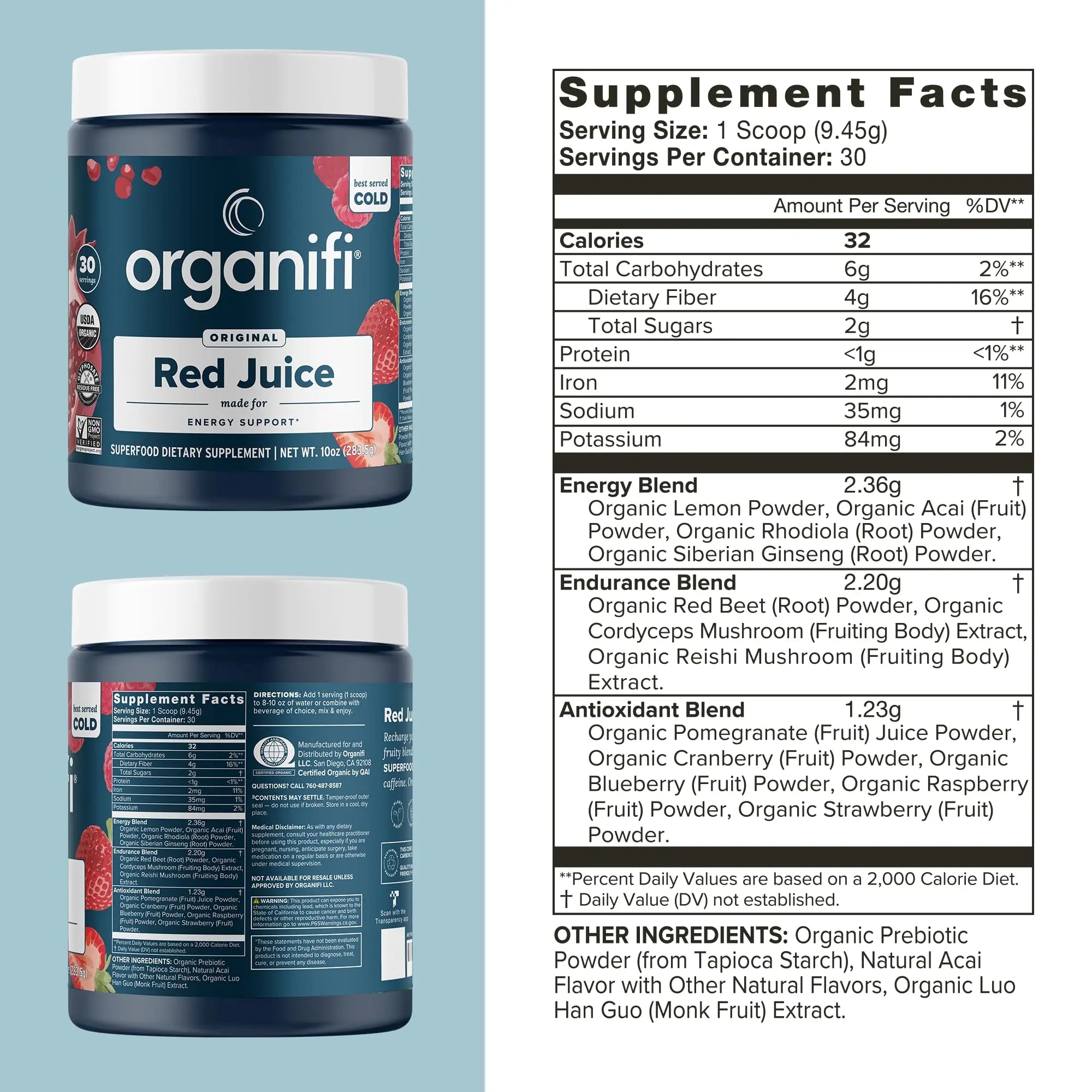 Organifi Red Juice - Natural Superfood Energy Boost - High in Antioxidants - Sweet-Berry Organifi Au supplements