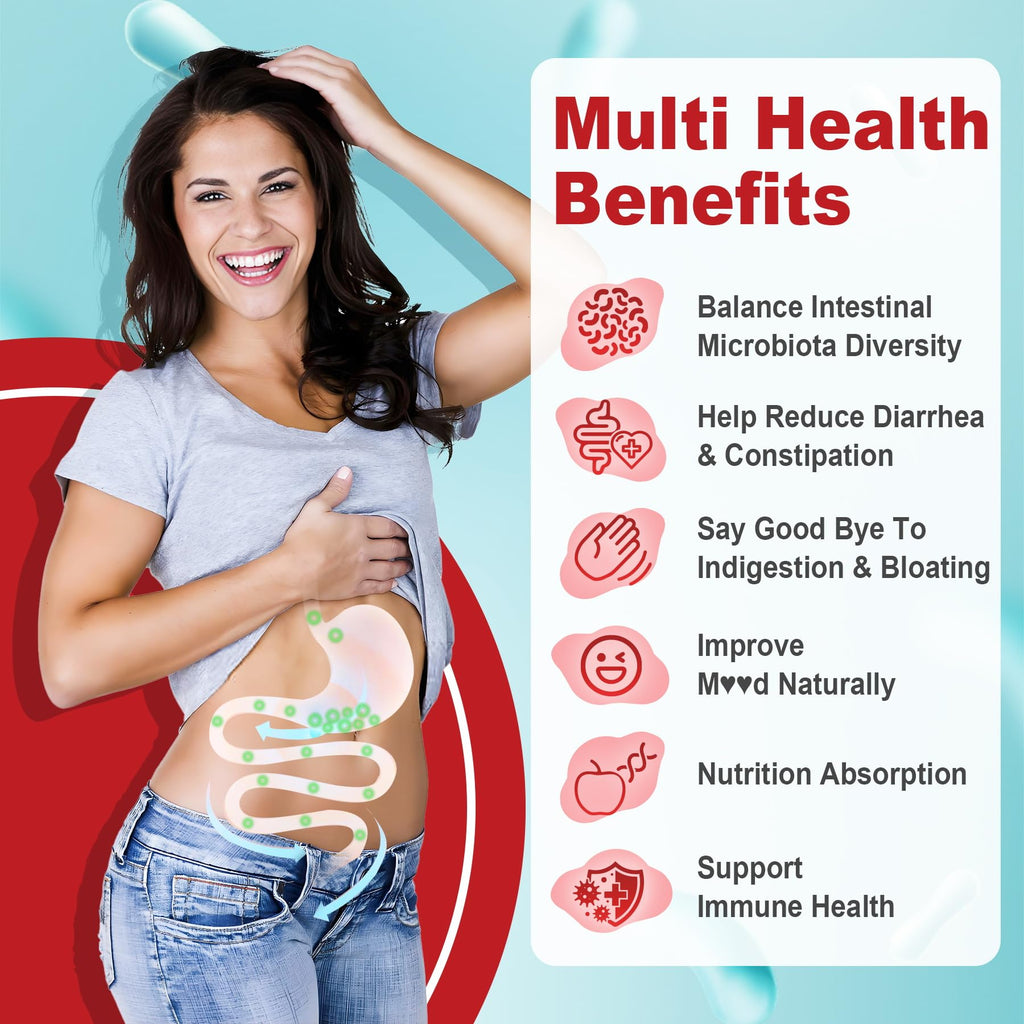 NEVISS Probiotic + Prebiotic Gummies for Adults & Kids 4+, Sugar Free Chewable 50 Billion CFUs w/Fiber, Vitamin B1 B2 D3 & Zinc, for Digestive & Gut Health