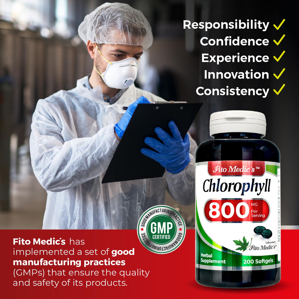 FITO MEDIC'S Lab Chlorophyll Supplement, 200 Softgels, Chlorophyll Capsules