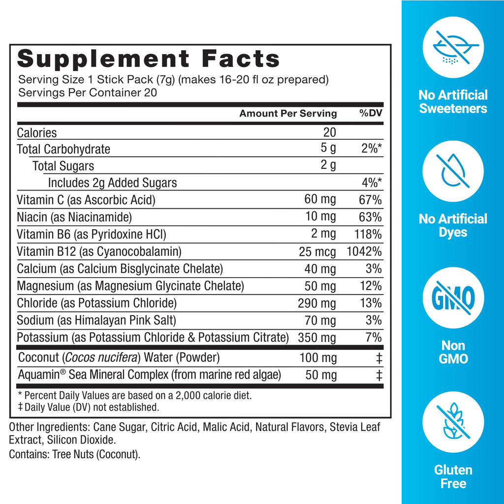 Force Factor Liquid Labs Electrolytes Powder Packets—Lemon Lime—Hydration Packets to Make Electrolyte Water with 5 Essential Electrolytes, Vitamins, Minerals