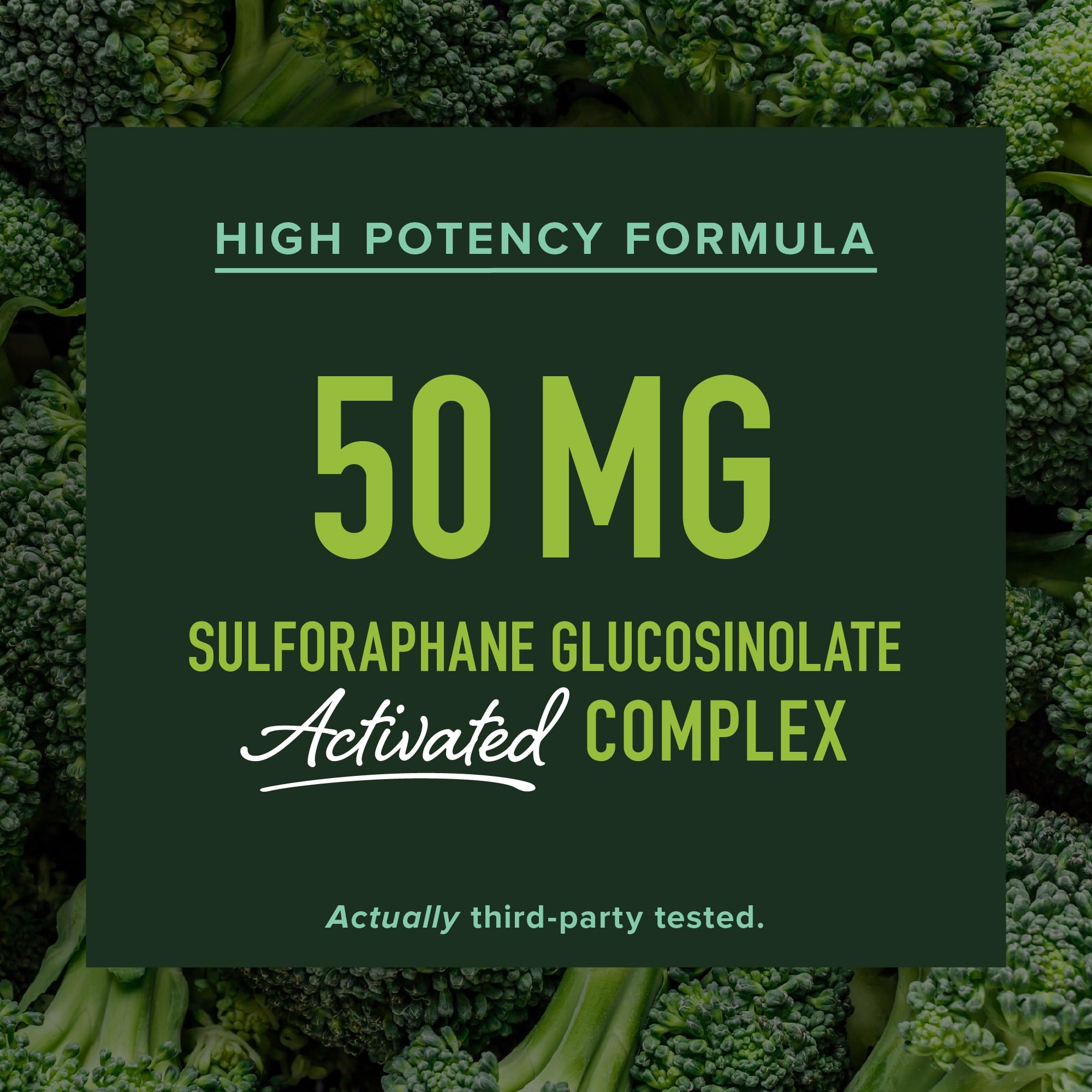 50MG Sulforaphane Supplement from Broccoli Sprouts | NRF2 Activation, Cellular Health & Immune Support | Glucoraphanin, Myrosinase & Antioxidants | Third-Party Tested