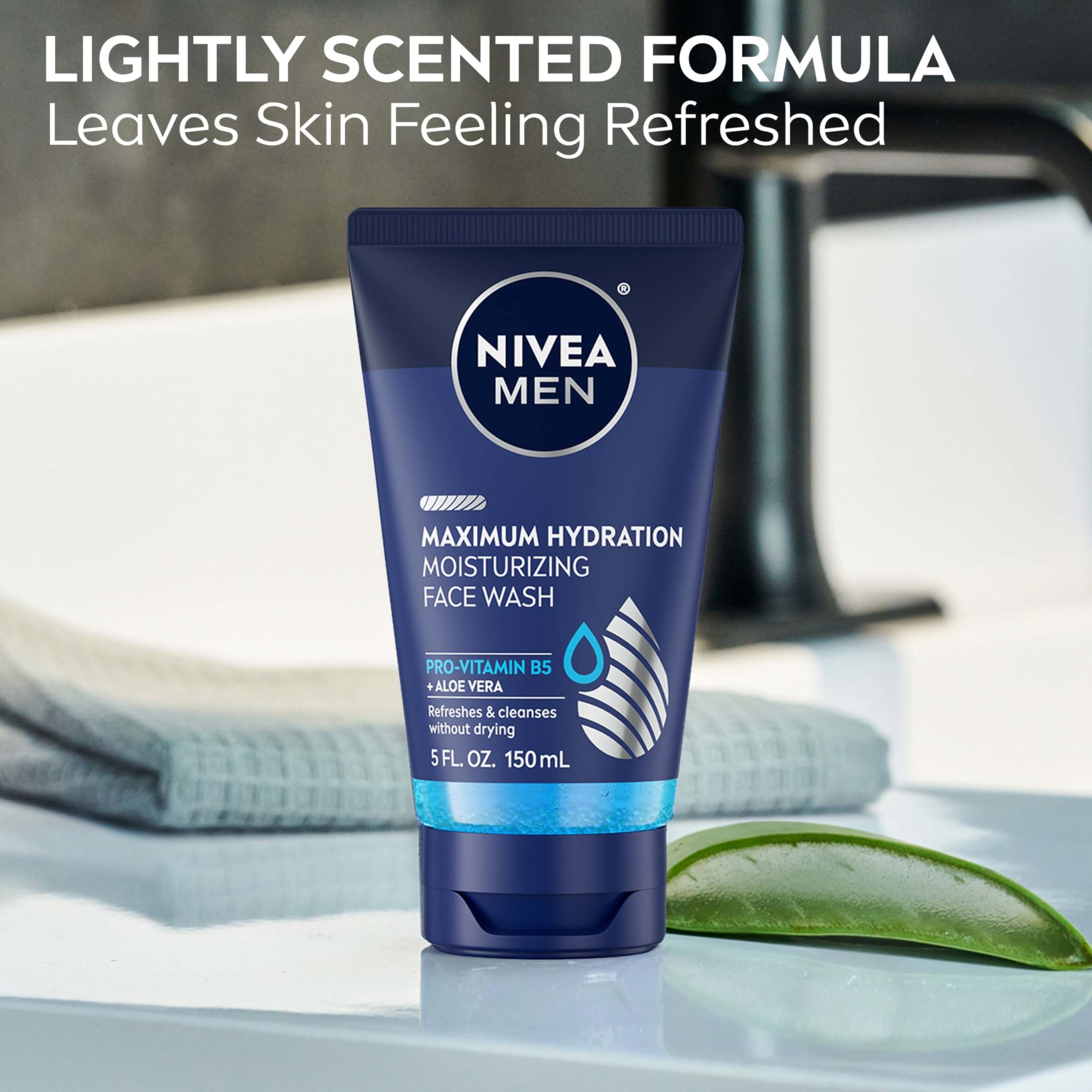NIVEA MEN Maximum Hydration Face Wash, Face Wash with Provitamin B5 and Aloe Vera