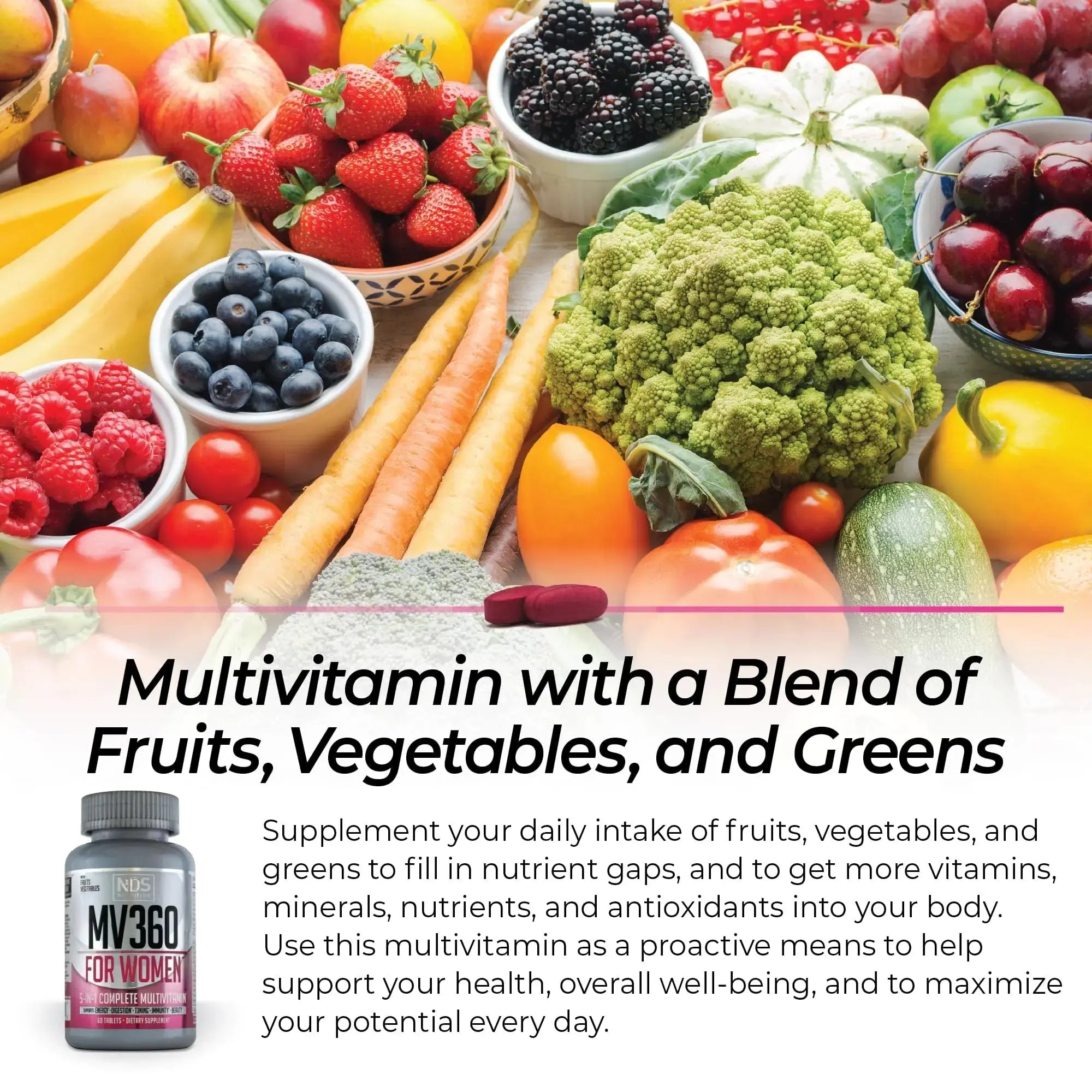 FitLife Brands Women's Nutrition MV360, 5-in-1 Complete Multivitamin with Essential Vitamins for Energy, Digestion, Toning, Immune Support FitLife Brands Au supplements
