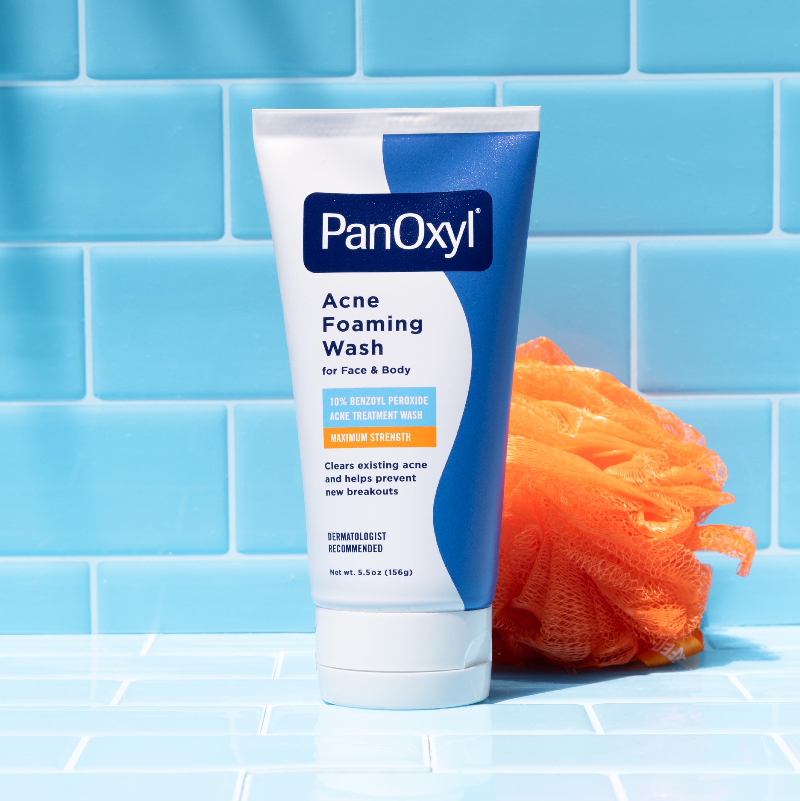 PanOxyl 10% Benzoyl Peroxide Acne Foaming Wash, Maximum Strength, Daily Acne-Fighting