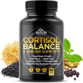 Cortisol Balance and Immune Support Supplement with Ashwagandha, Irish Sea Moss, Black Seed, Vitamin D and Magnesium Complex | Mood Enhancer | Immunity Booster | Stress Relief Pills | 90 Capsules HerbaMe Au supplements