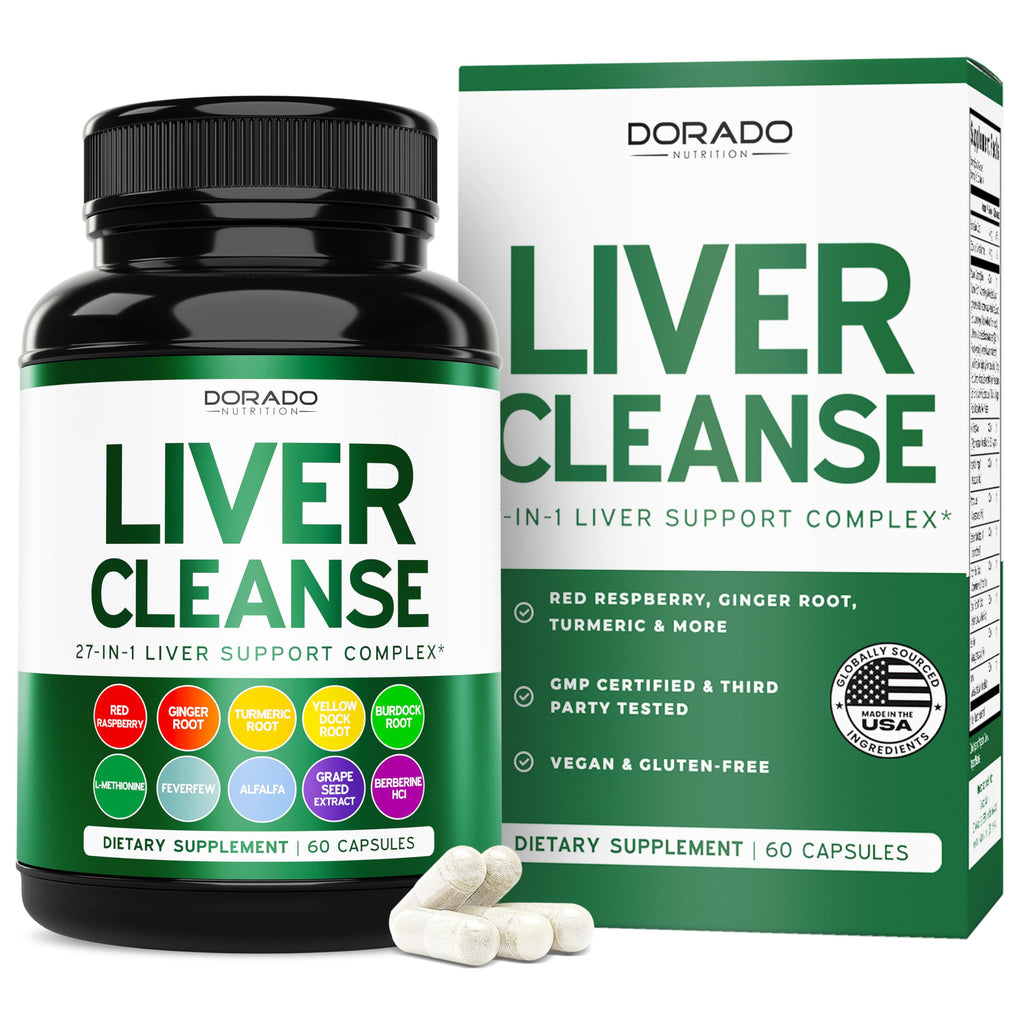 Liver Cleanse Detox & Repair (27 in 1 Formula - Milk Thistle, Dandelion Root, Turmeric, Artichoke Extract & More) - Detox Cleanse Supplement,