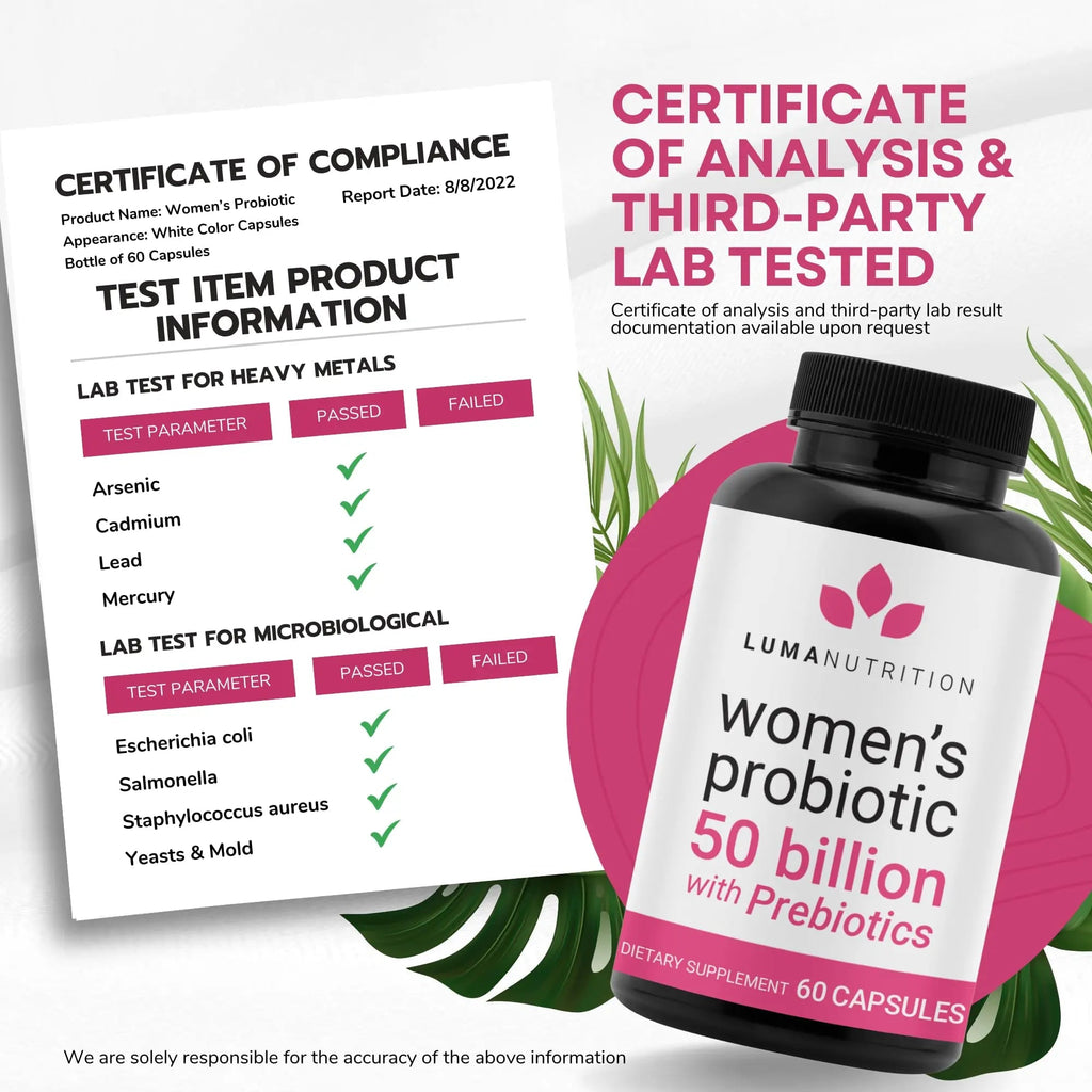 Luma Nutrition Probiotics for Women with Prebiotics - 50 Billion CFU - Formulated for Digestive Luma Nutrition Au supplements