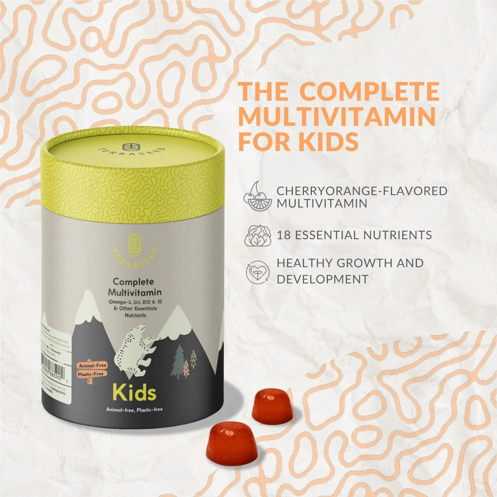 Terraseed Complete Kids Multivitamin Gummies - with Omega 3,6,9, Vitamin B12, Folic Acid, Iodine, Vitamin C, Zinc - Kids Daily Essential Vitamins Terraseed Au supplements