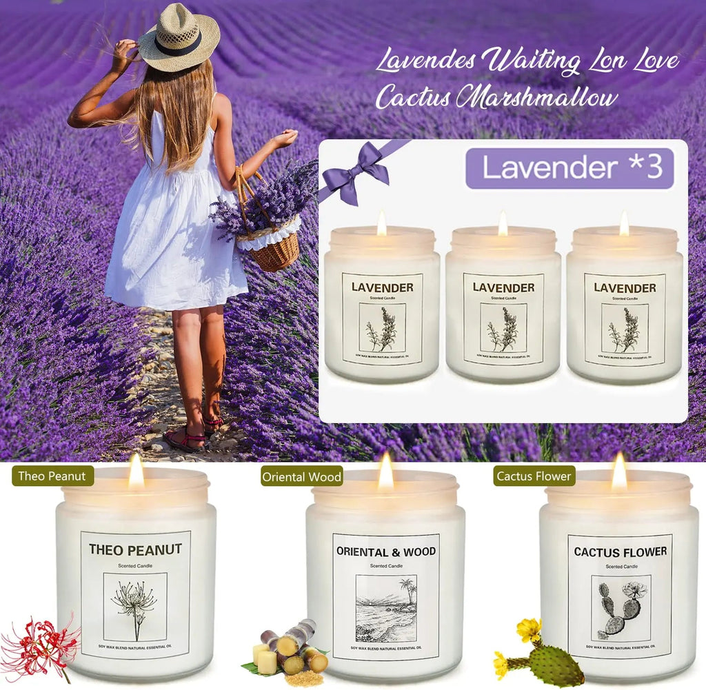 6 Pack Scented Candles, Aromatherapy Candles Gifts Set for Women, 42.6 oz 300 Hour Long Lasting YINUO LIGHT Au supplements