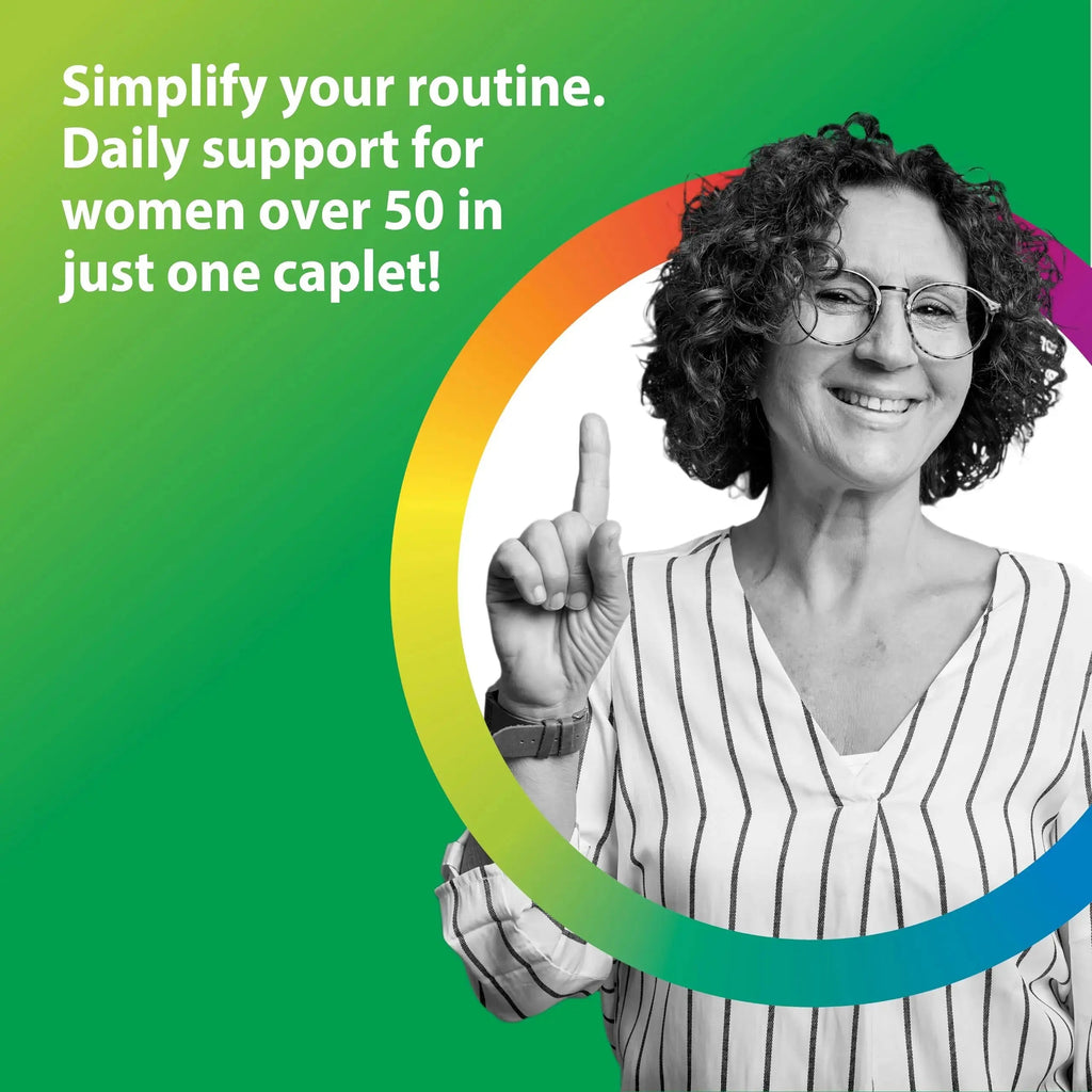 Rainbow Light Womens One + Multivitamin 50 Plus | 90 Caplets | Supports Menopause | Real Food Nutrients, Digestive Enzymes & Probiotics Rainbow Light Au supplements