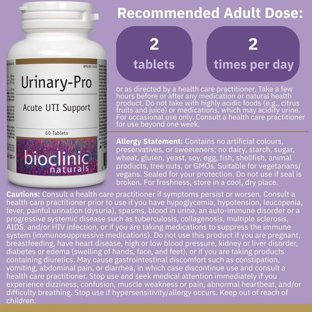 Bioclinic Naturals Urinary-Pro 60 Tablets Bioclinic Naturals Au supplements