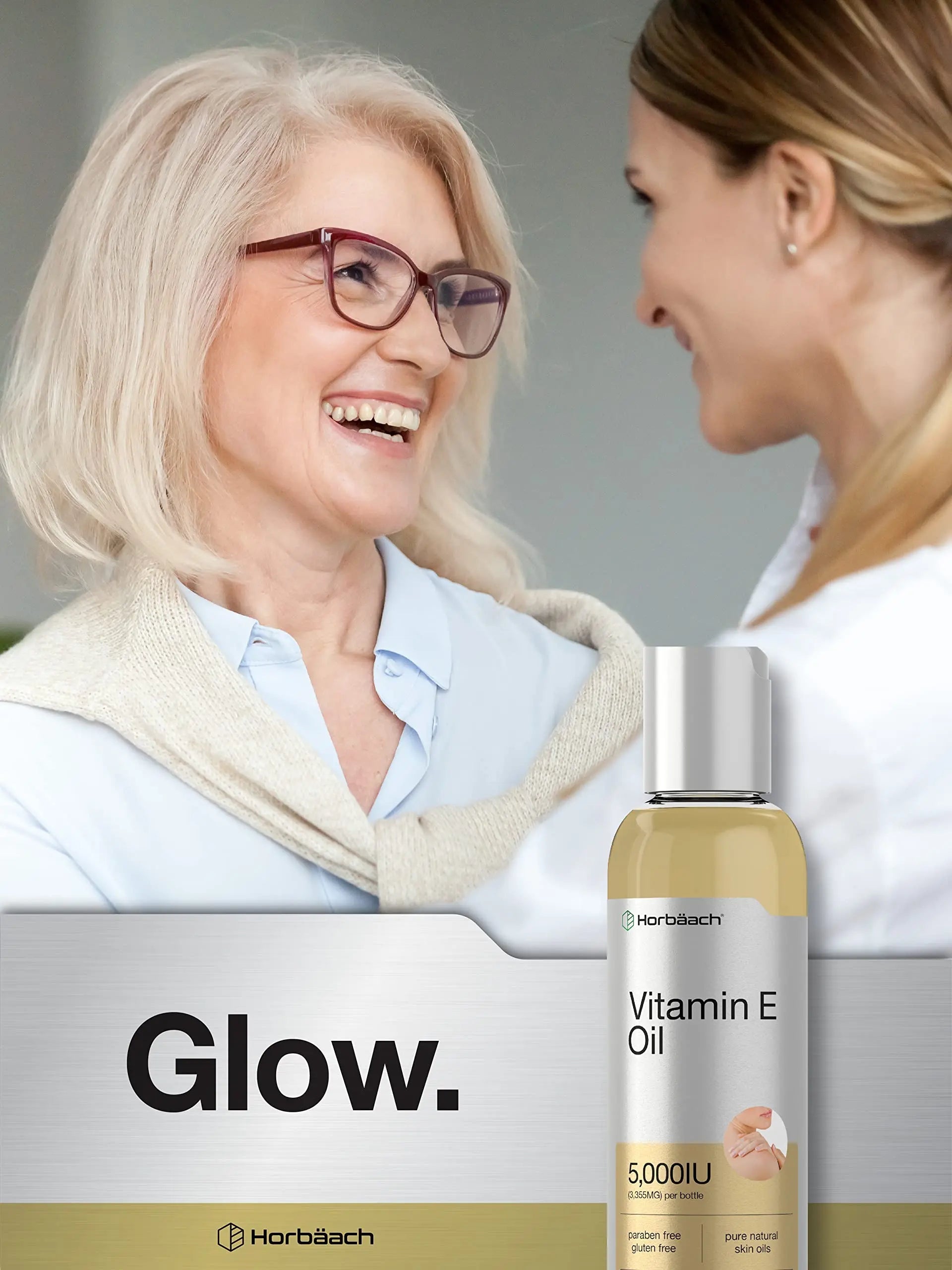 Vitamin E Oil | 5000 IU | 8 oz (2 x 4oz) Value Pack | for Skin, Hair, Face & Body | Vegetarian Horbäach Au supplements