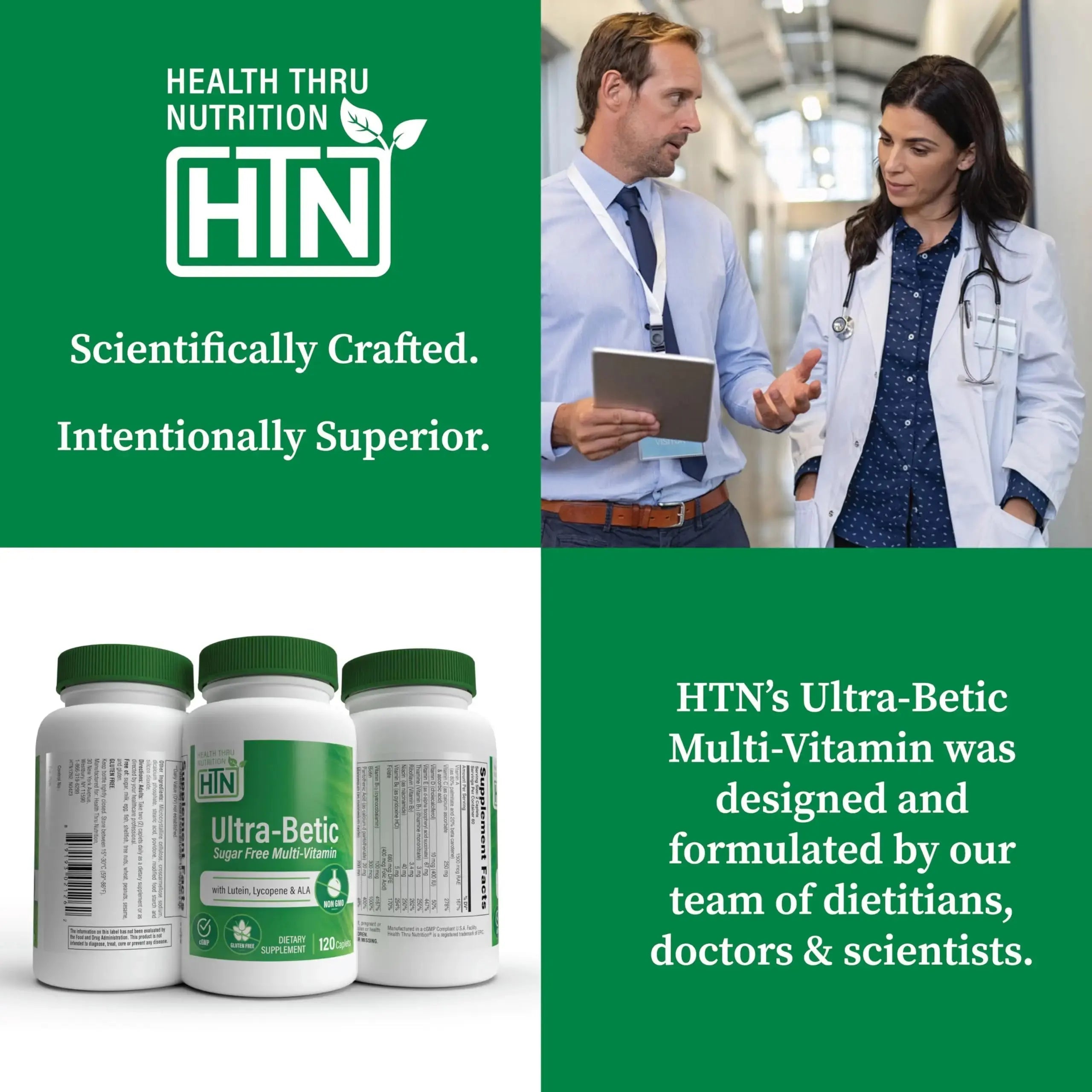 Health Thru Nutrition Ultra-Betic Multivitamin 120 Count | Supports Nerve, Vision, Energy | with ALA, Lycopene | Health Thru Nutrition Au supplements