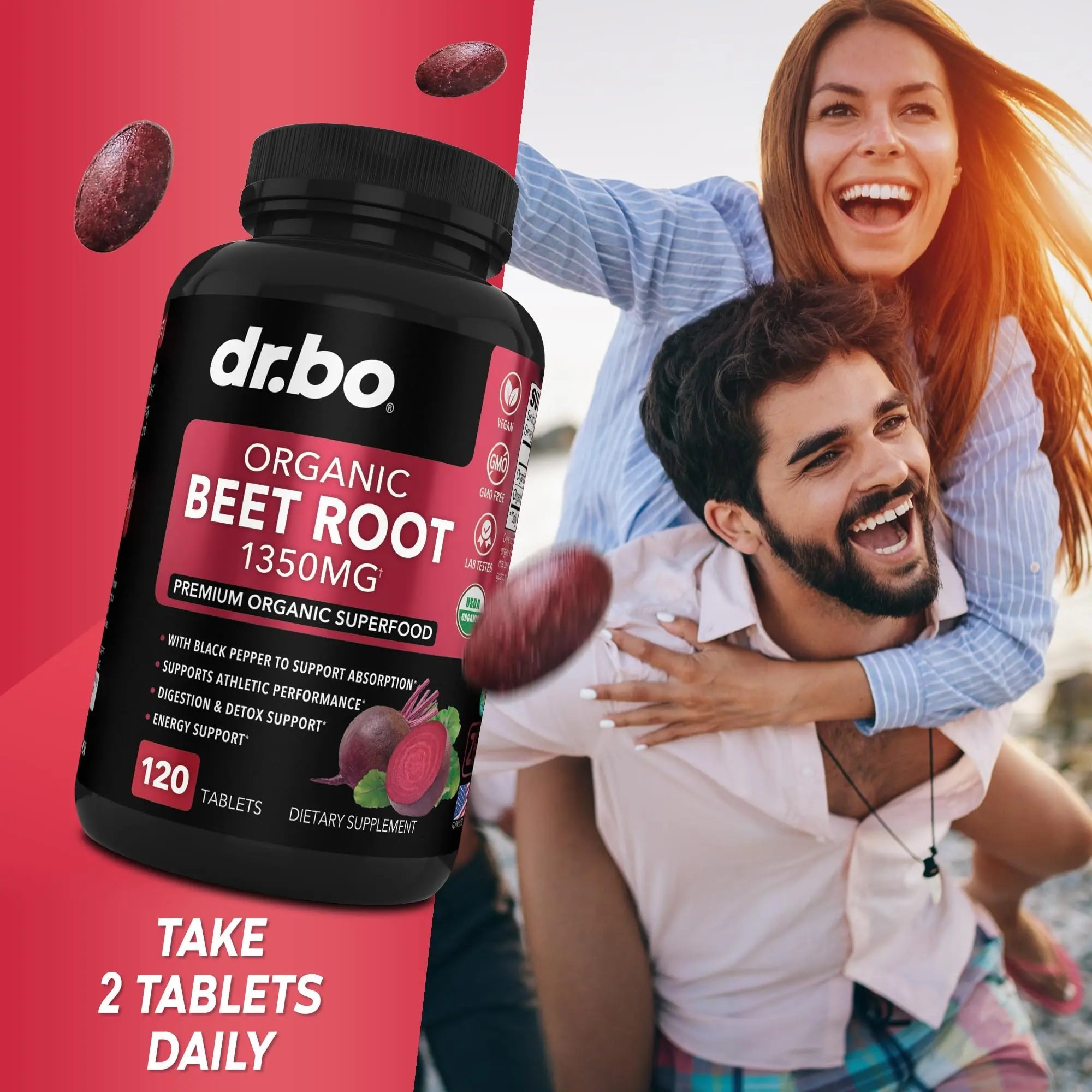 Organic Beet Root Capsules Supplements - 1350mg Beetroot Powder Extract Pills, Organic DR. BO Au supplements