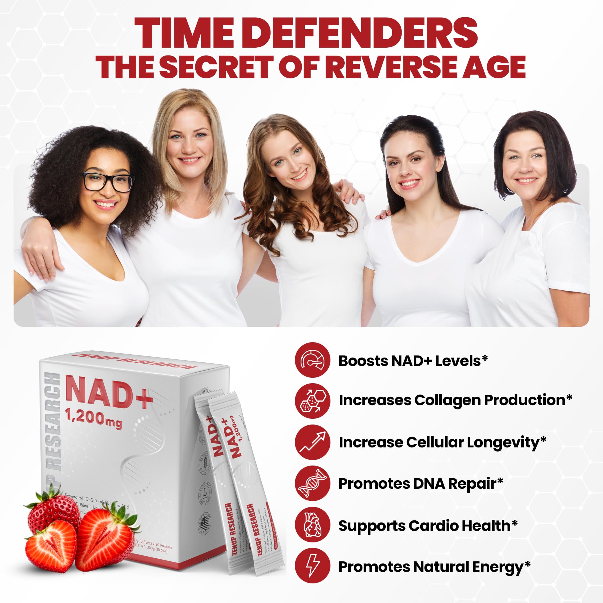 ZenUP Liquid NAD, Extra Strength 1,200mg NAD+ Supplement with CoQ10, Resveratrol, D-Ribose & PQQ for Men & Women, Natural NAD+ Stick for Anti-Aging, Energy, Focus - 30 Packets ZenUP Au supplements