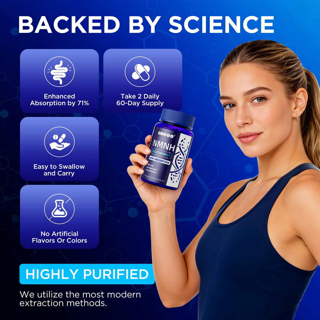Oneoo NMNH Supplement with NAD Supplement Maximum Potency with Resveratrol & Pterostilbene, CoQ10 & Black Pepper, for Cellular Energy, Anti-Aging Support, Sirtuin Activation & Methylation Support, 120 Oneoo Au supplements