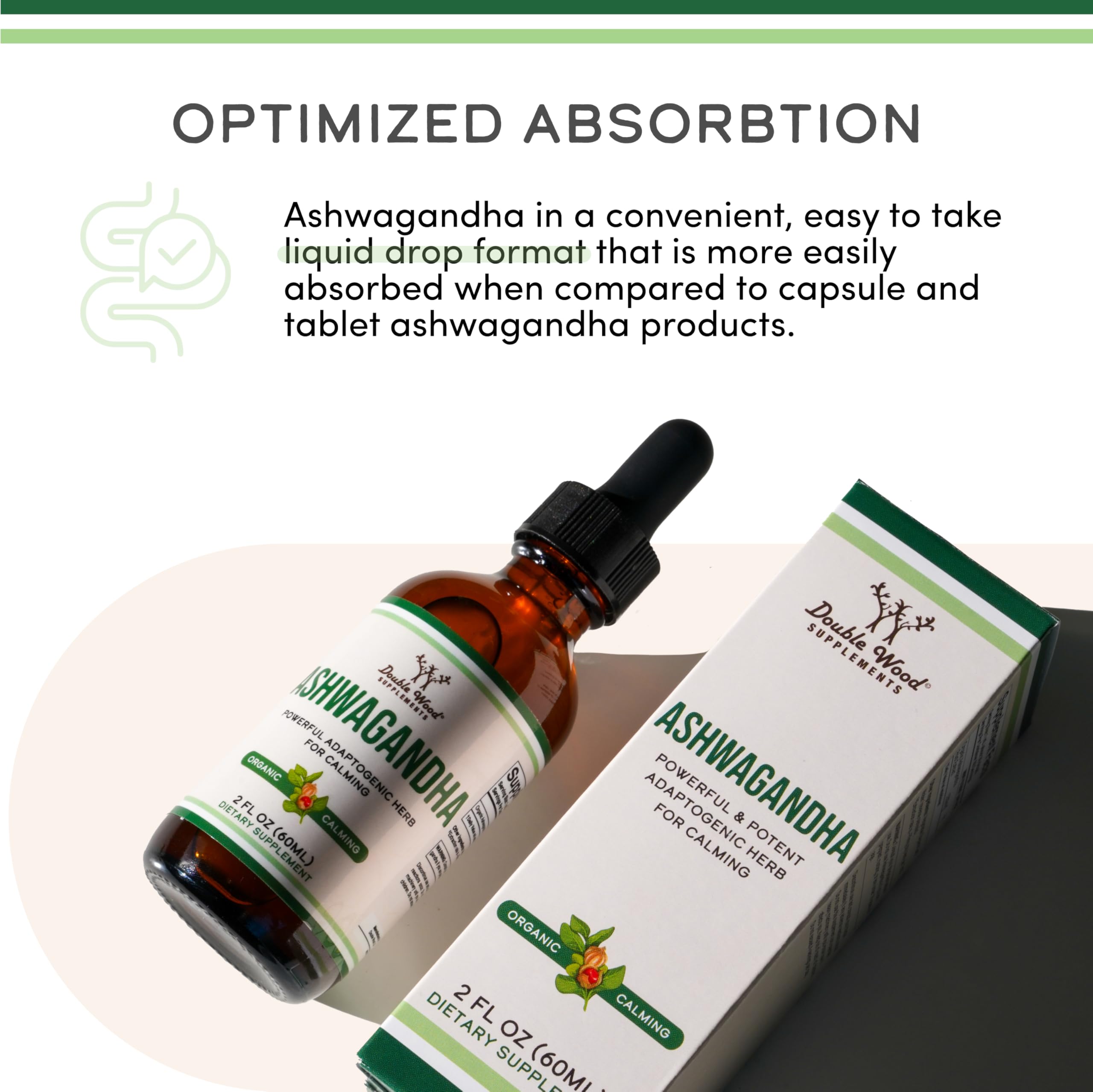 Ashwagandha Organic Drops for Stress Relief (1,200mg, 60 Servings) Ashwagandha Tincture for Adrenal Support and Cortisol Manager