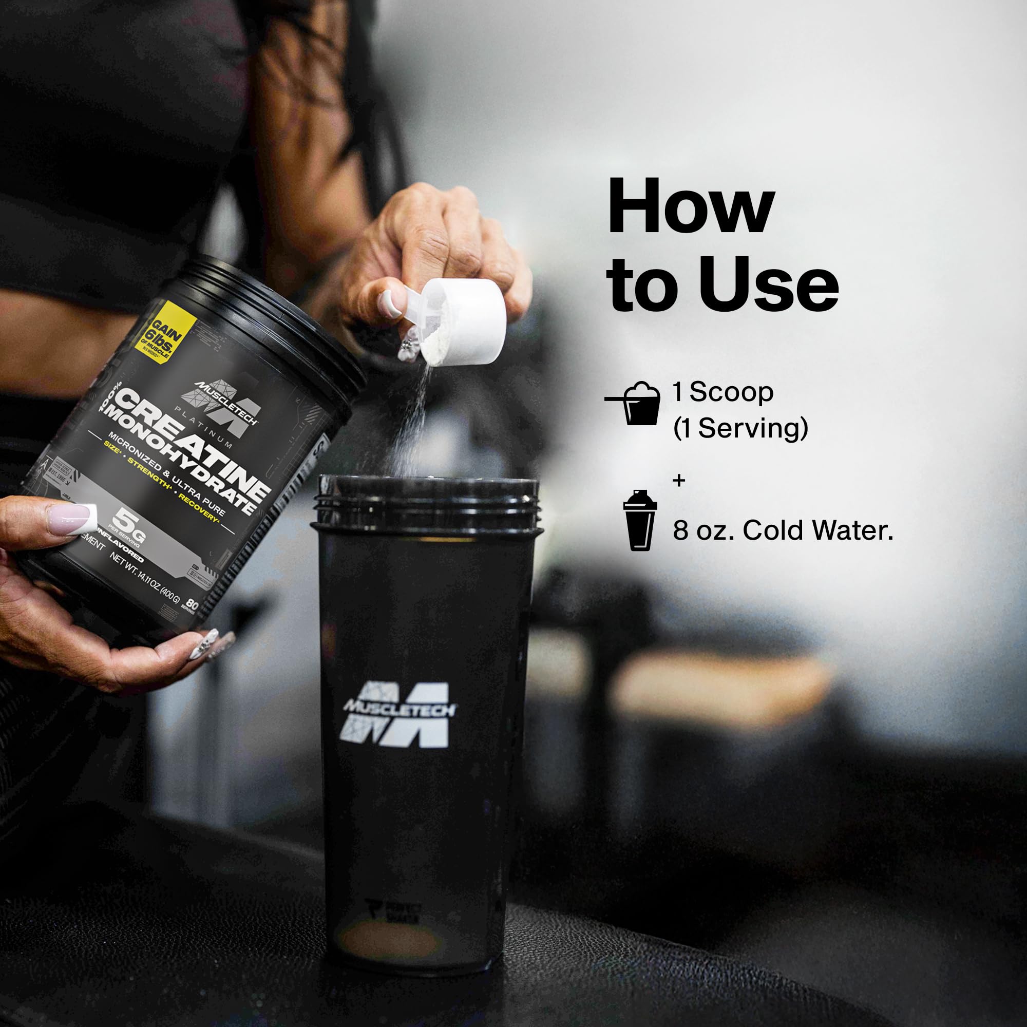 MuscleTech Creatine Monohydrate Powder, Platinum Pure - Unflavored Micronized Creatine for Men & Women - Workout Supplements for Performance, Muscle Recovery & Builder