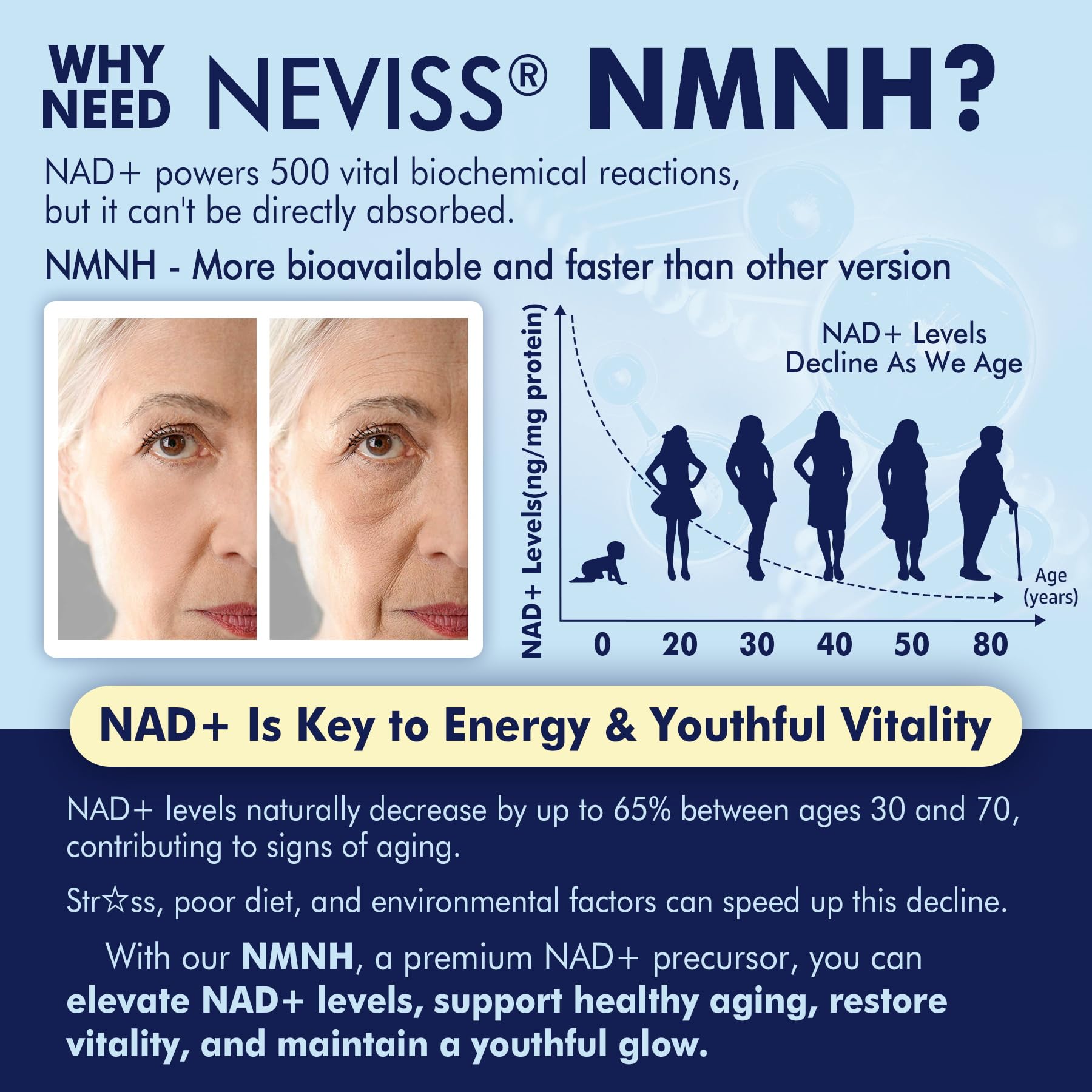 2Pack NAD+ Supplement, Next-Gen NMNH Liposomal 500mg, NR NMN Supplement Alternative, High Absorption NAD+ with Curcumin, Niacinamide for Cellular Energy, DNA Repair, Healthy Aging, 120 Softgels NEVISS Au supplements