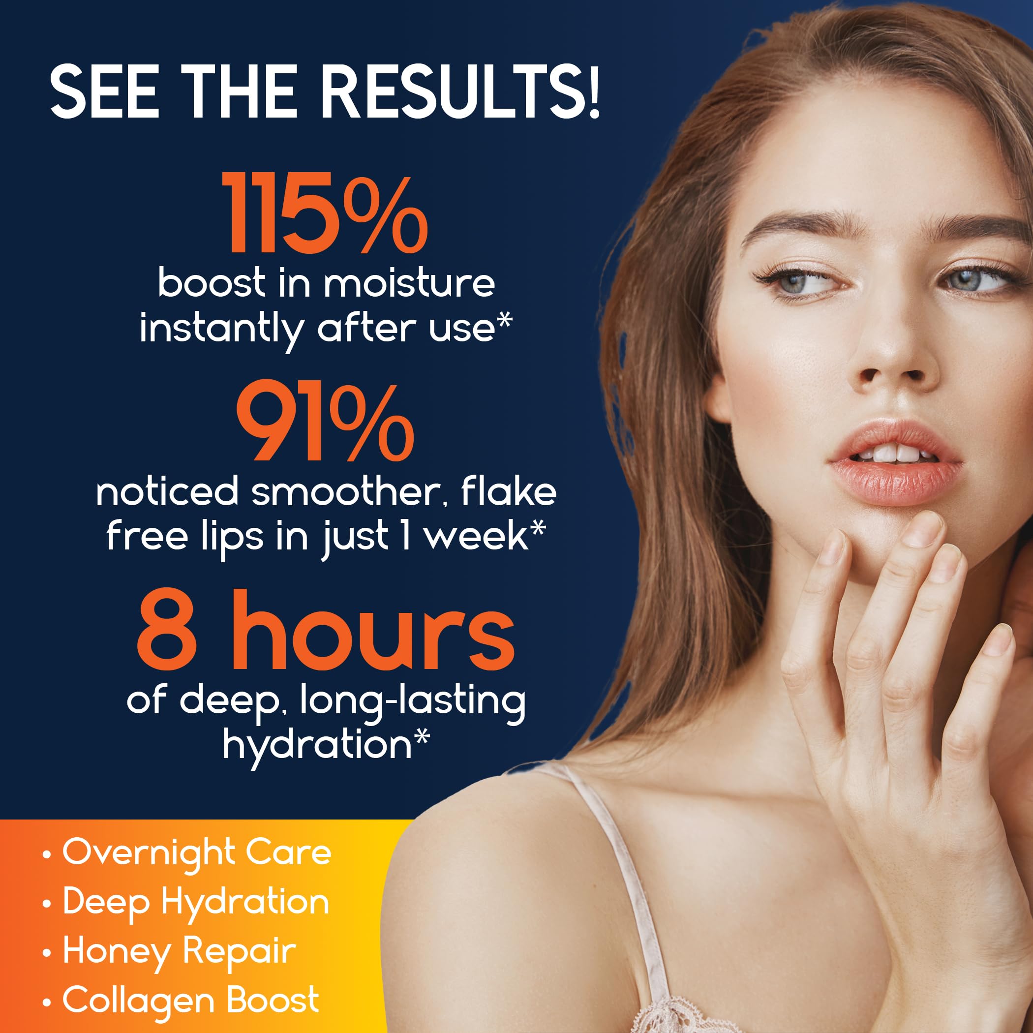 Lip Mask Overnight with Hyaluronic Acid & Collagen, Lip Sleeping Mask for Dry Cracked Lips