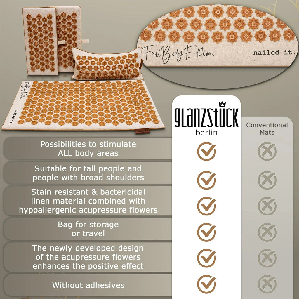 Glanzstück Berlin® Health Collection XXL Acupressure Mat Set for Full Body for Tension Headaches Glanzstück Berlin Au supplements