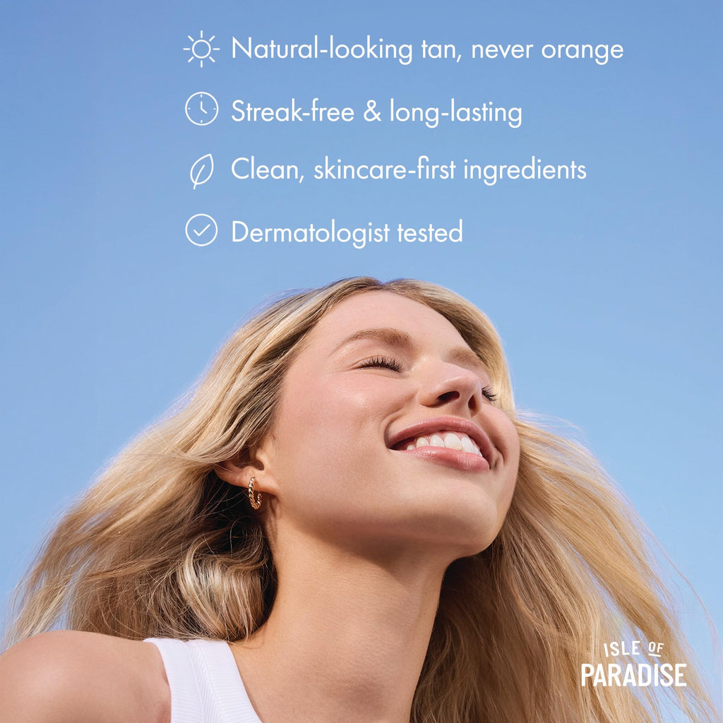 Isle of Paradise Self Tanning Face & Body Drops- Medium, Self Tanner Drops for a Natural Bronze, Long-lasting Tan