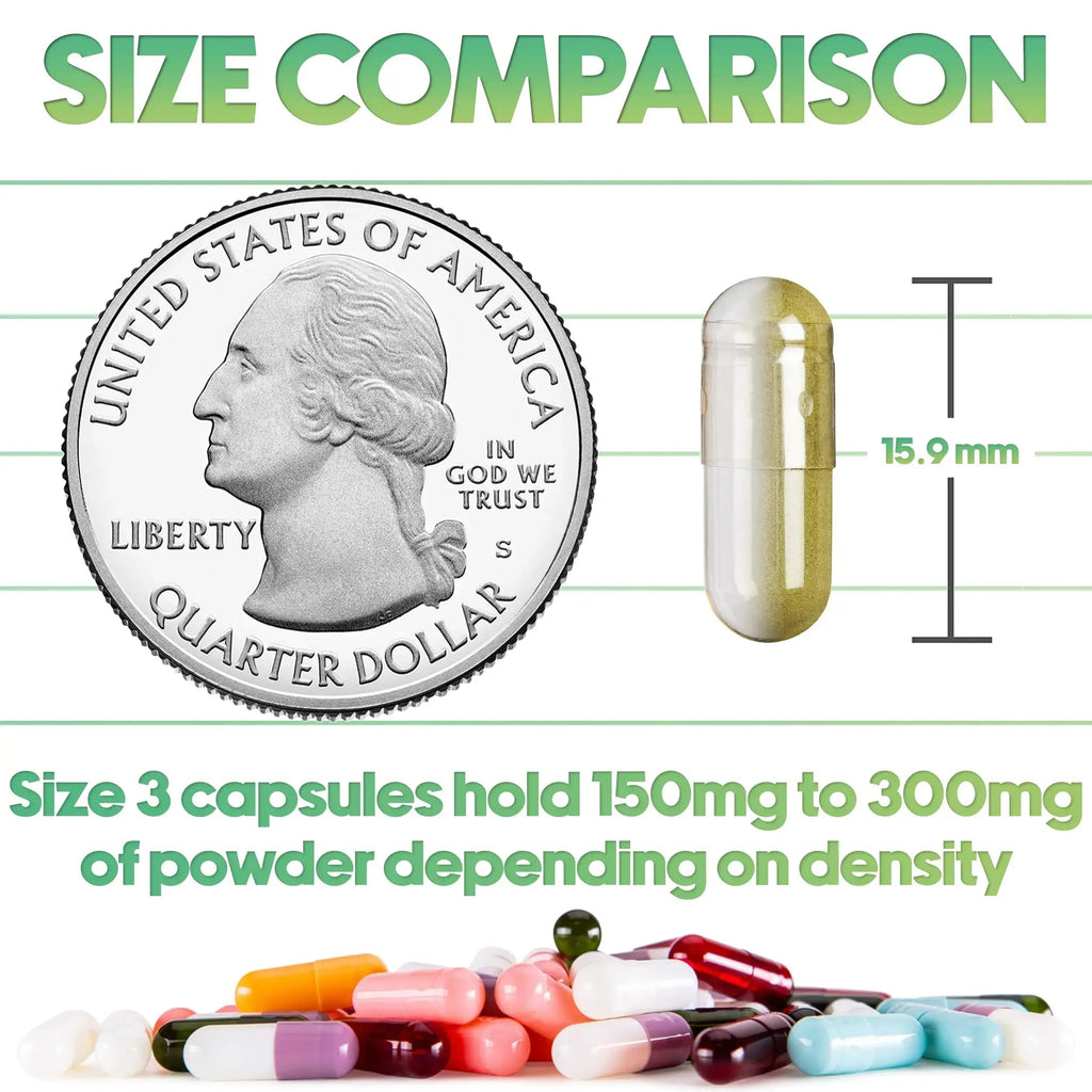 XPRS Nutra Size 3 Empty Capsules - 500 Count Empty Gelatin Capsules - Pills DIY Capsule Filling - Pure Bovine Pill Gel Caps Fillable XPRS Nutra Au supplements