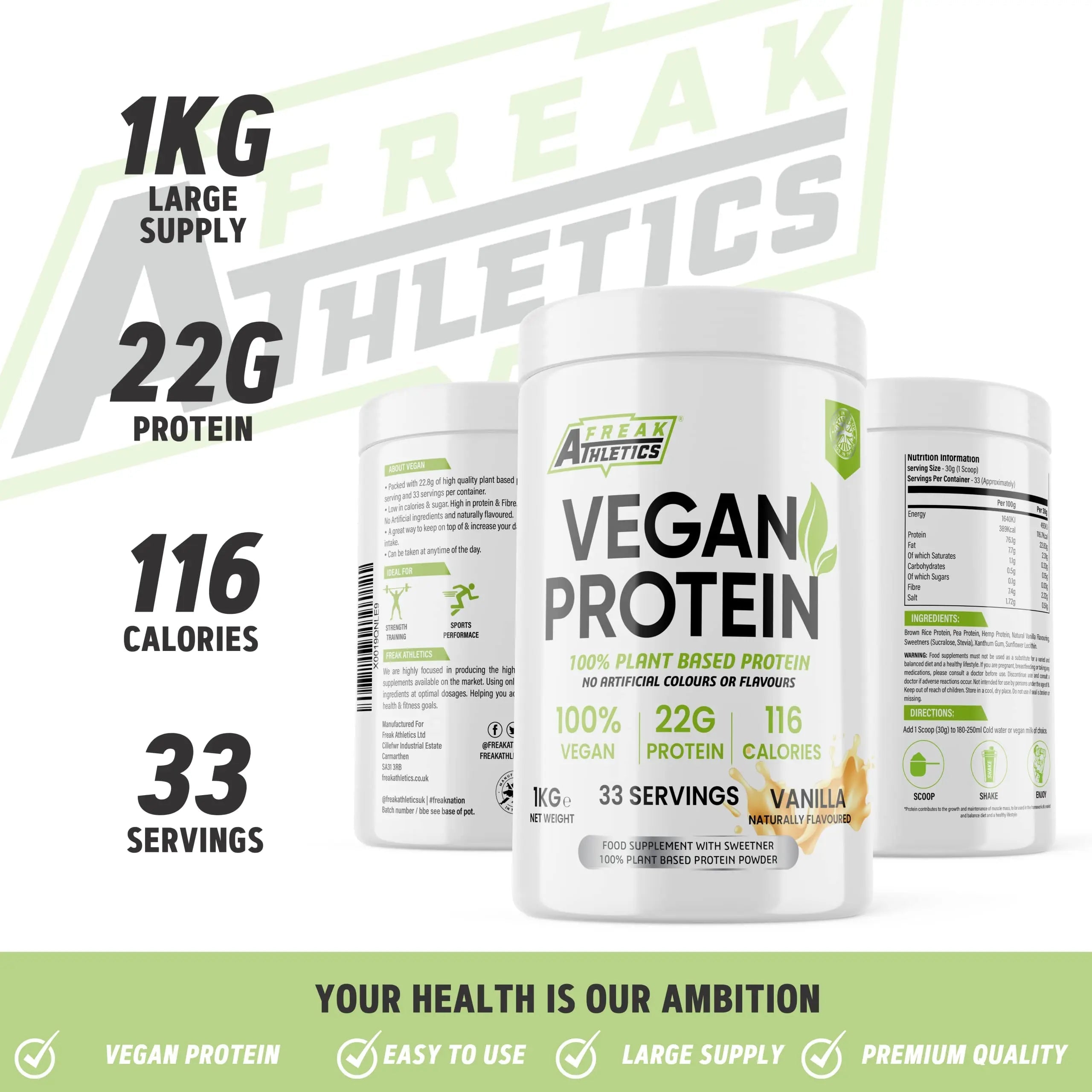 Vegan Protein Powders - Plant Based Vegan Protein Powder 1kg Soy Free Protein Powder Freak Athletics Au supplements