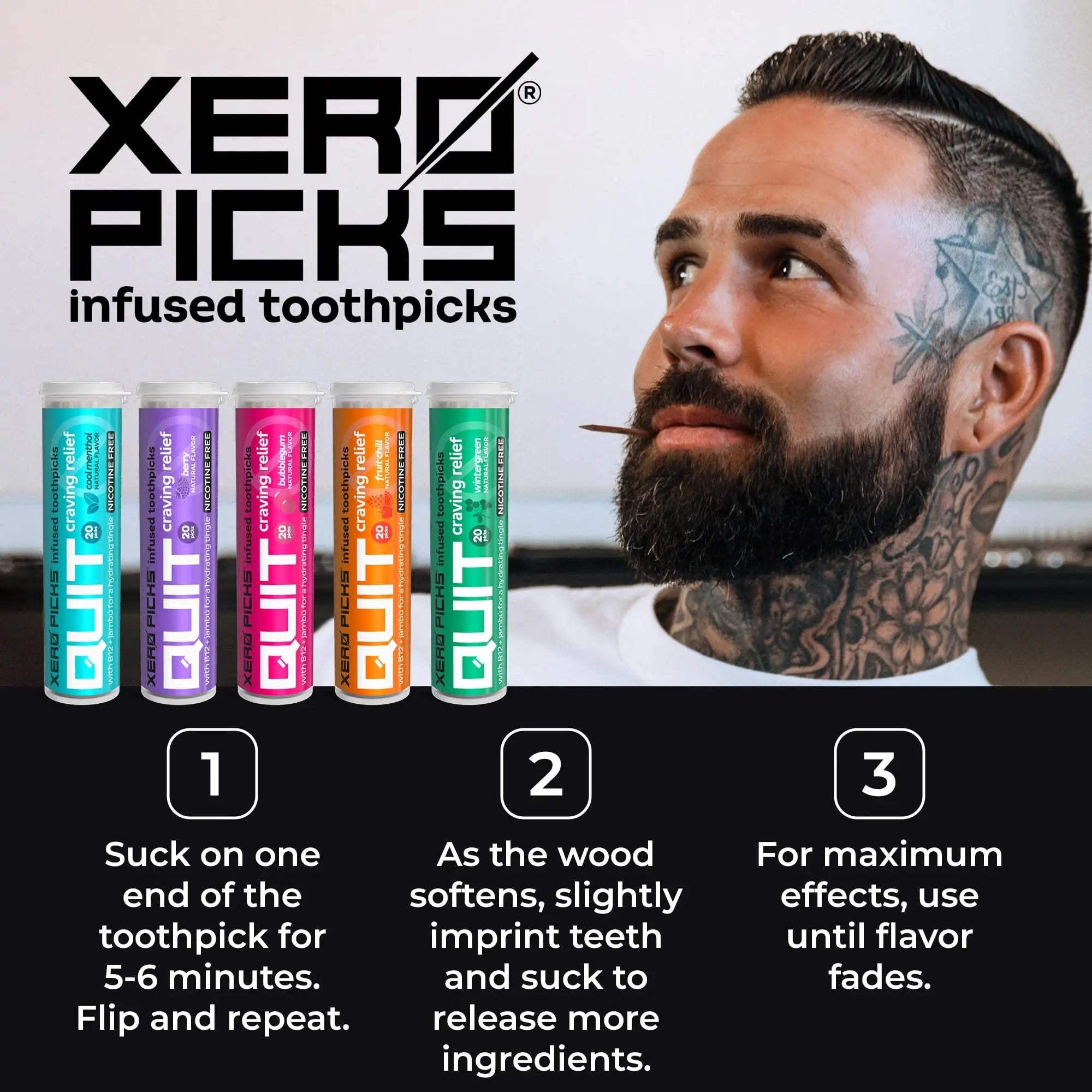 Xero Picks Infused Flavored Toothpicks to Help Quit Smoking - Nicotine Xero Picks Au supplements