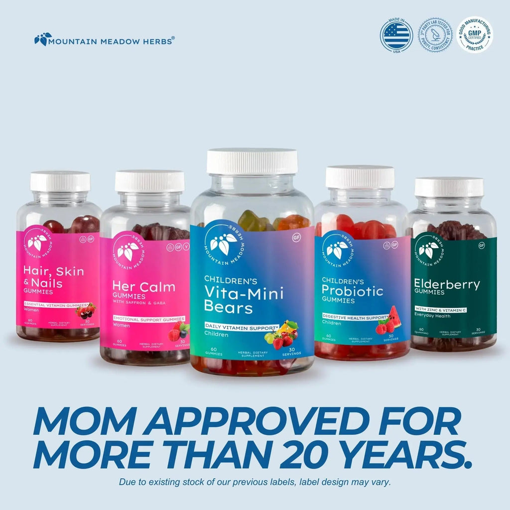 Mountain Meadow Herbs Vita-Mini Bears for Children | Multivitamin with Biotin, Folic & Pantothenic Acid, Iodin, Zinc | Mountain Meadow Herbs Au supplements